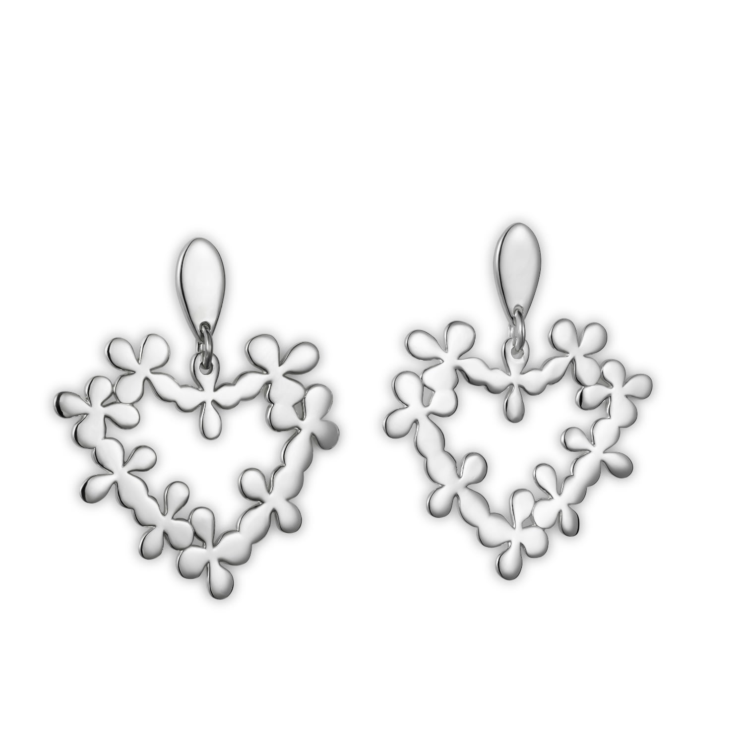 Toolally Women's Hearts In Flowers- Silver In Silver