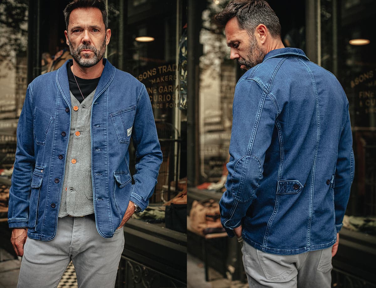 Crafter Indigo Wash Chore Jacket | &SONS Trading Co | Wolf & Badger