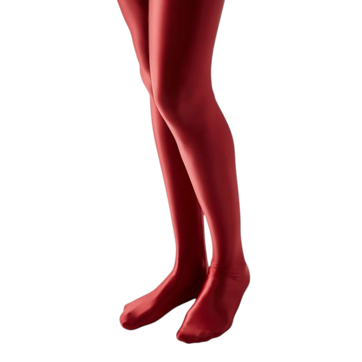 High Heel Jungle By Kathryn Eisman Women's Satin Finish Tights- Red In Red