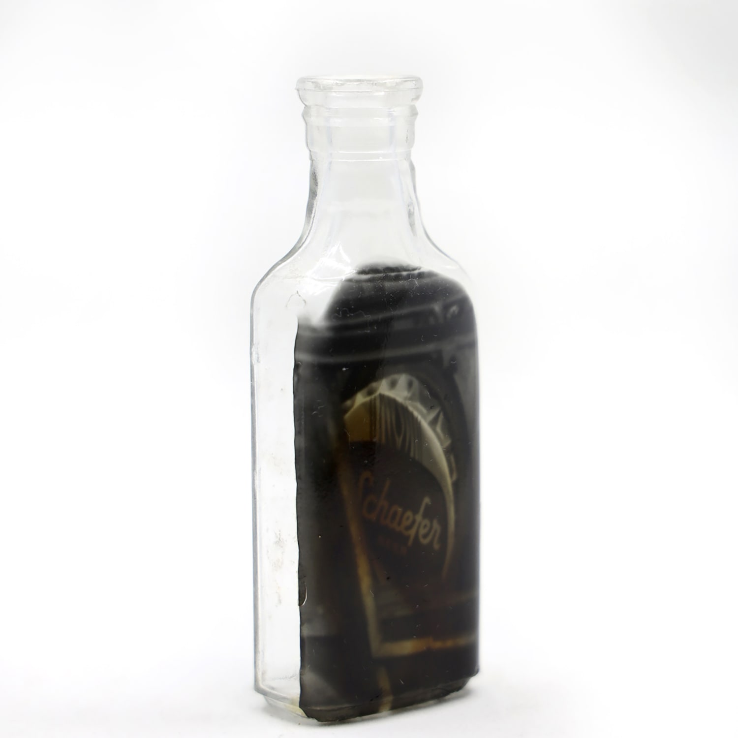 Babs Boutique Nyc Black Babs Hand-printed Schaefer Cap Vintage Bottle Art In Black