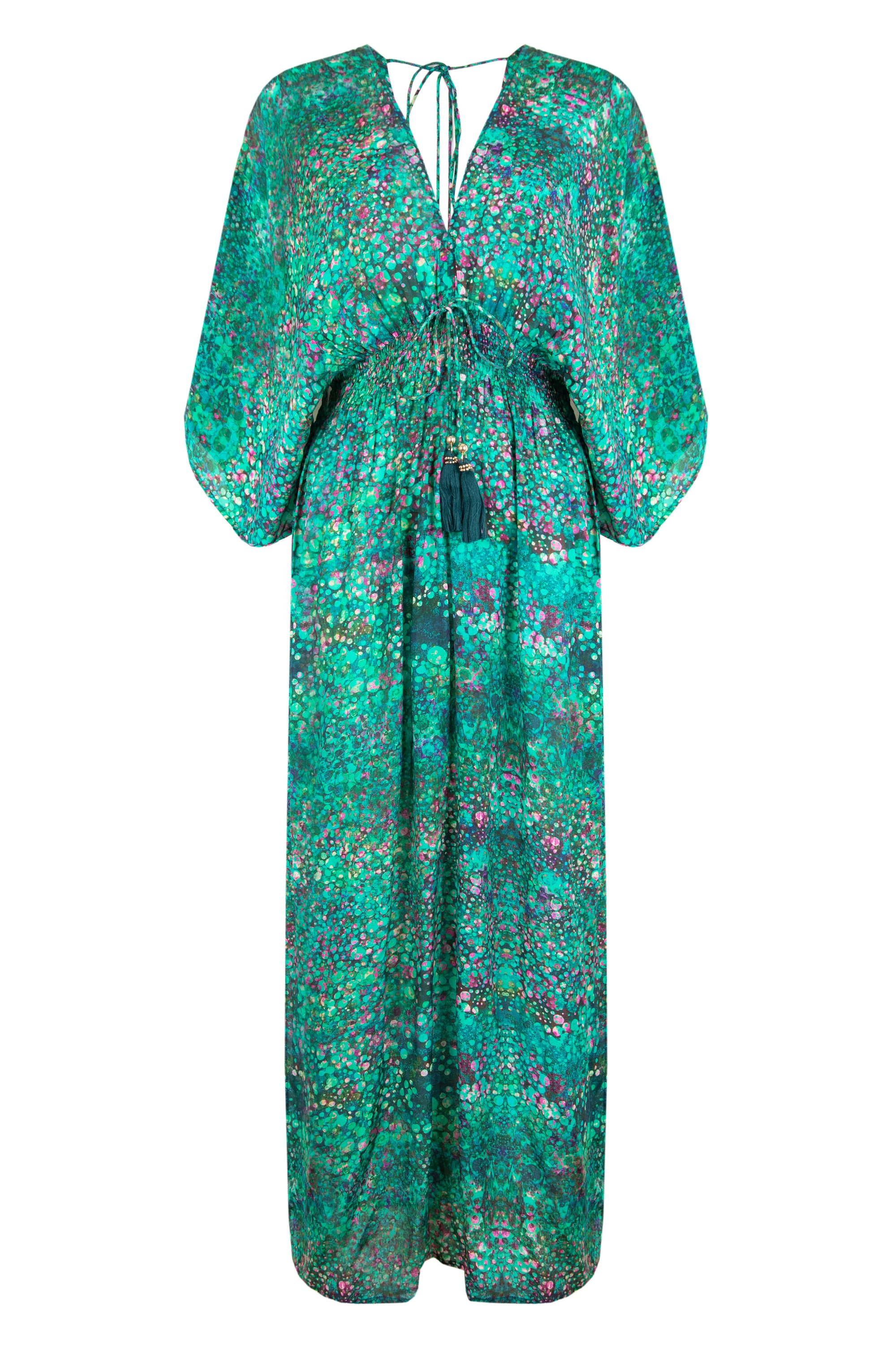 Sophia Alexia Women's Green Bubbles Capri Kimono Dress In Green