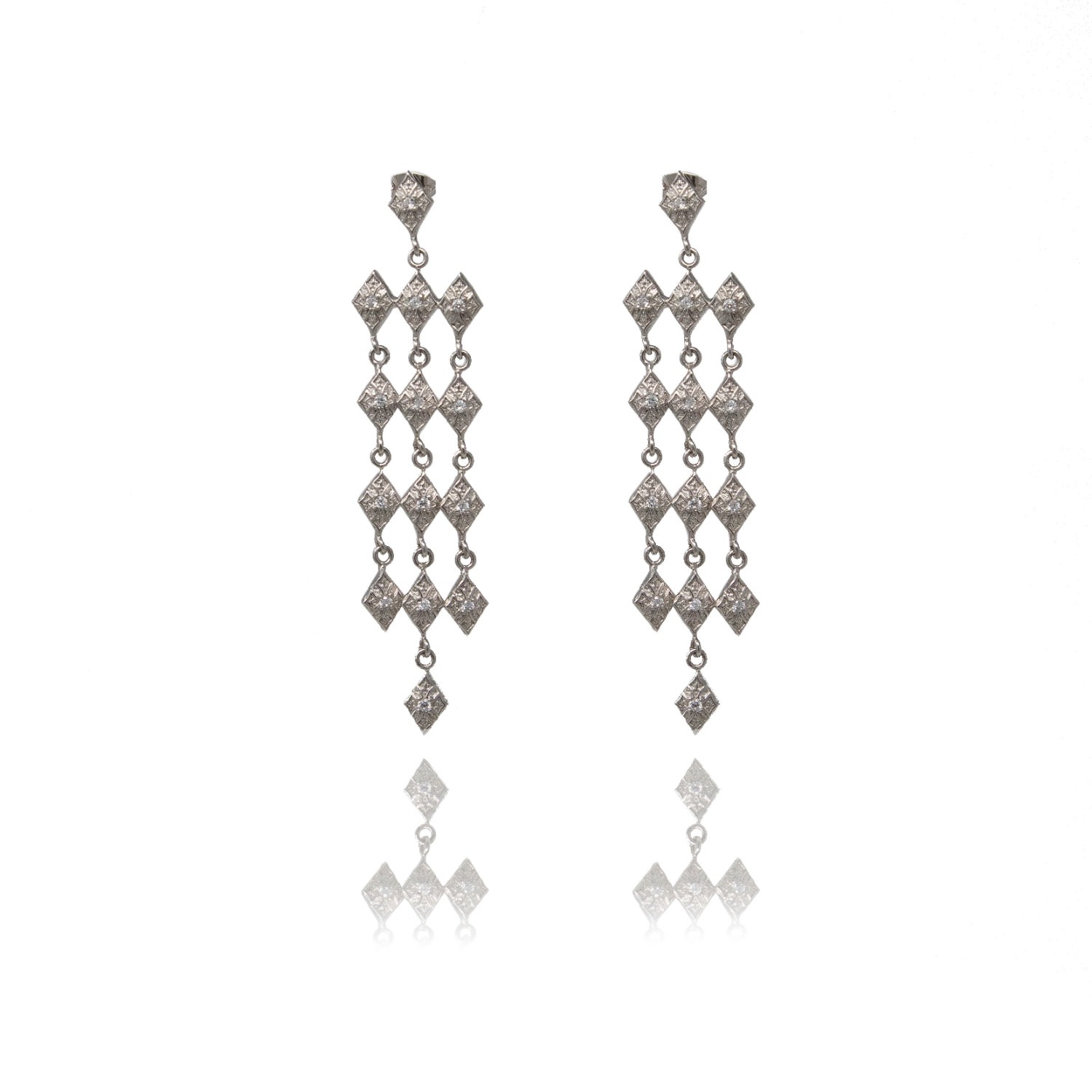 Women’s Silver Chandelier Line Earring Georgina Jewelry