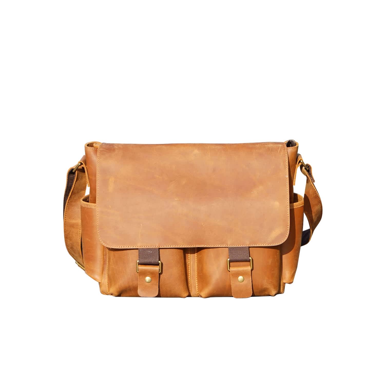 genuine leather messenger shoulder bag