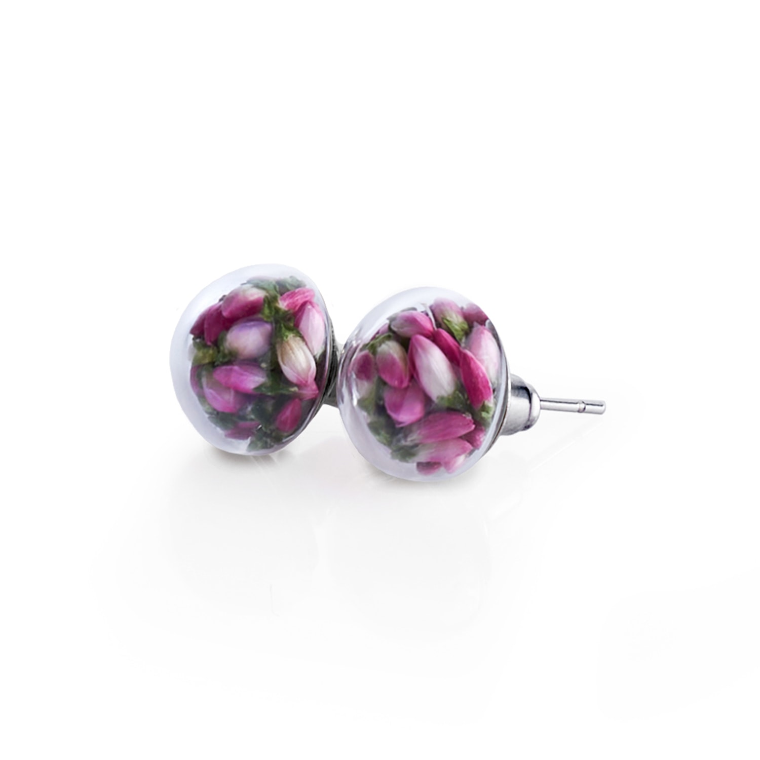 My Little Nature Women's Pink / Purple Flower Earrings With Heather Blossoms - Florals Collection - Scottish Heather