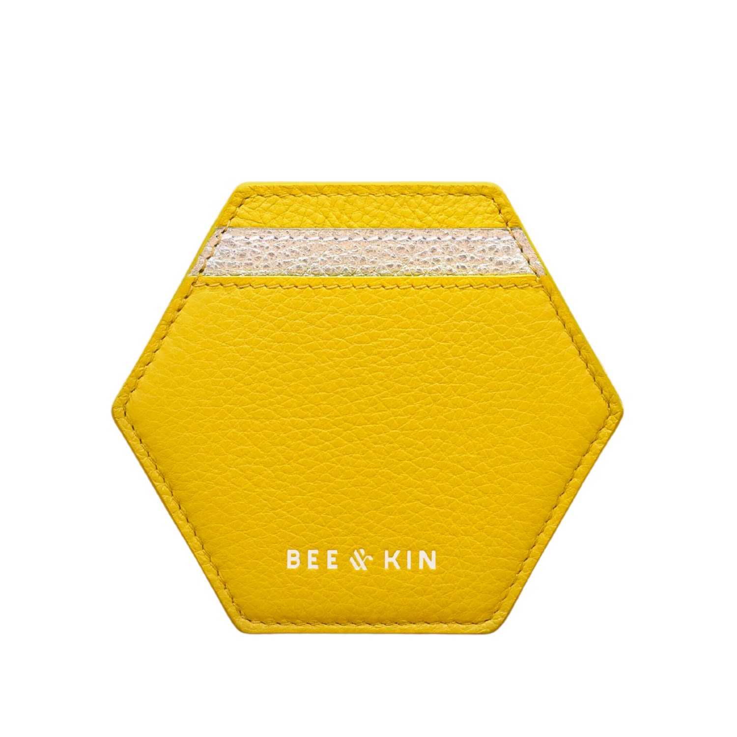 Women’s Gold The Recruiter Card Case In Lemon Bee & Kin