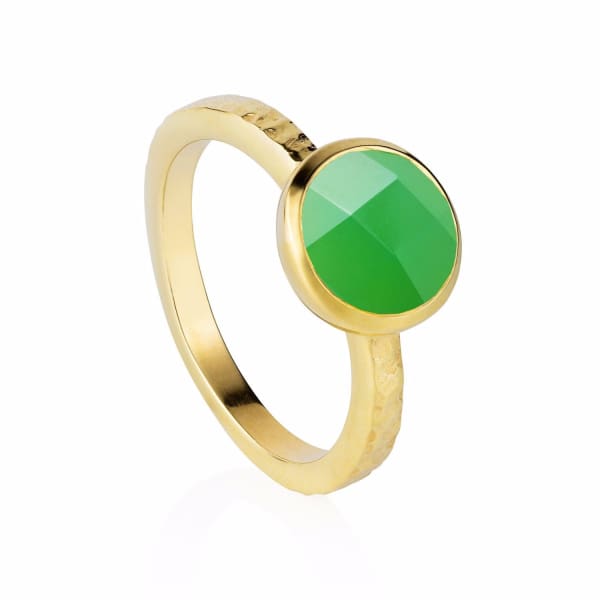 Neola Estella Gold Stacking Ring With Chrysoprase In Stacking