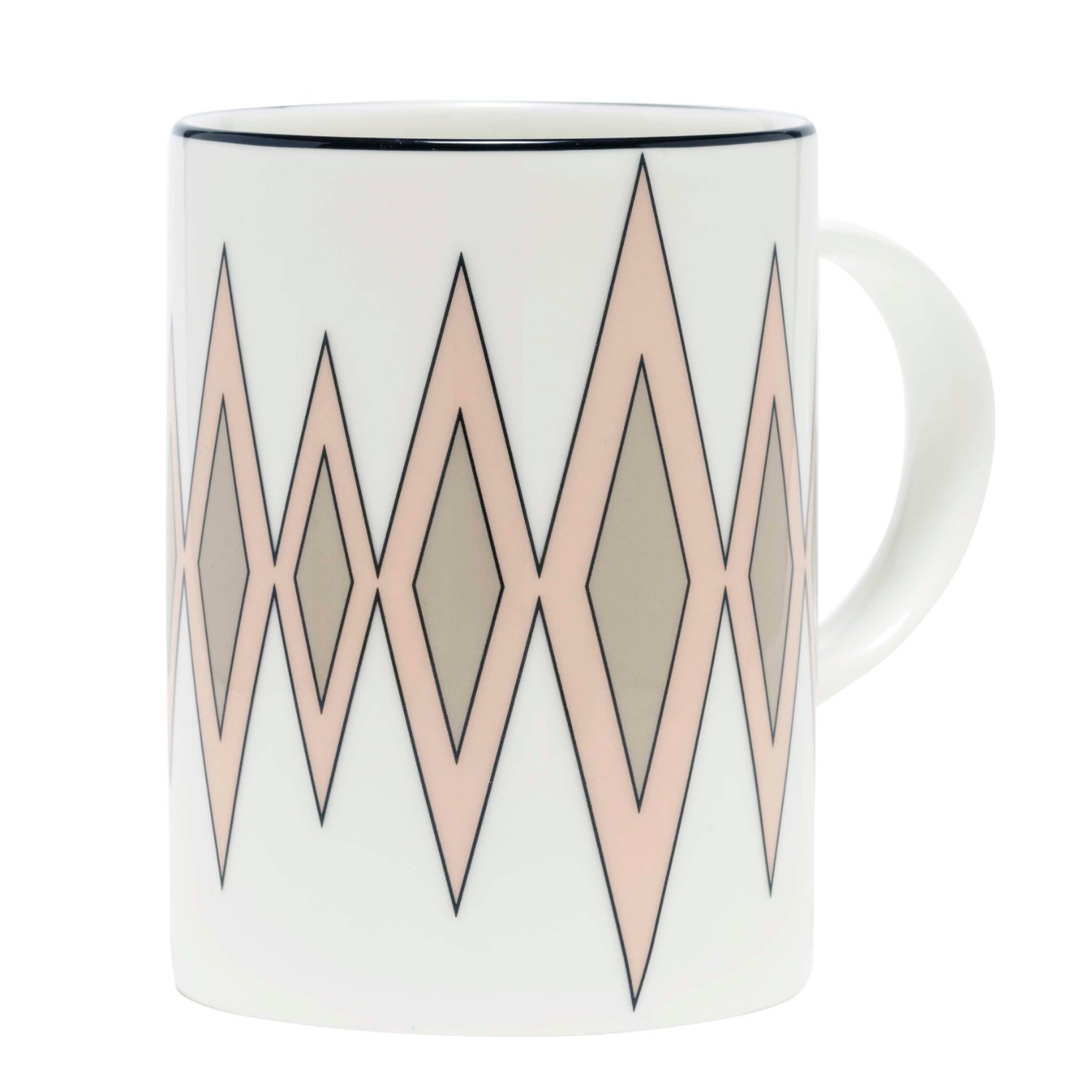 Pink / Purple / Neutrals Diamond Blush & Truffle Mug O. w. London