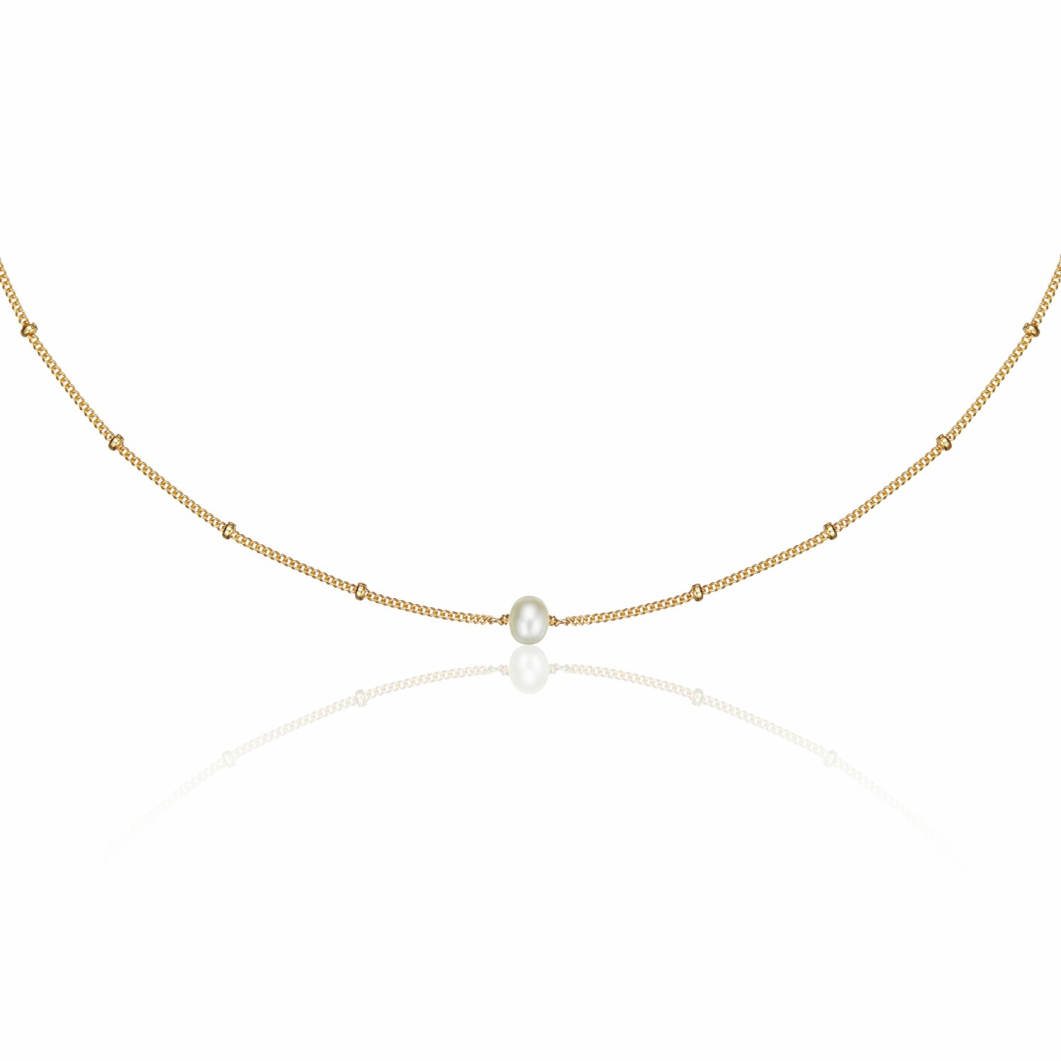 Lily & Roo Women's Gold Satellite Single Pearl Choker In Gold