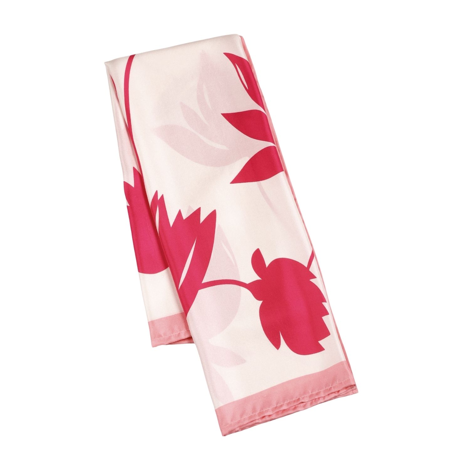 Heritagemoda Women's Hand-painted Silk Scarf – Blush Pink With Peony Pink Lotus Flowers In Pink