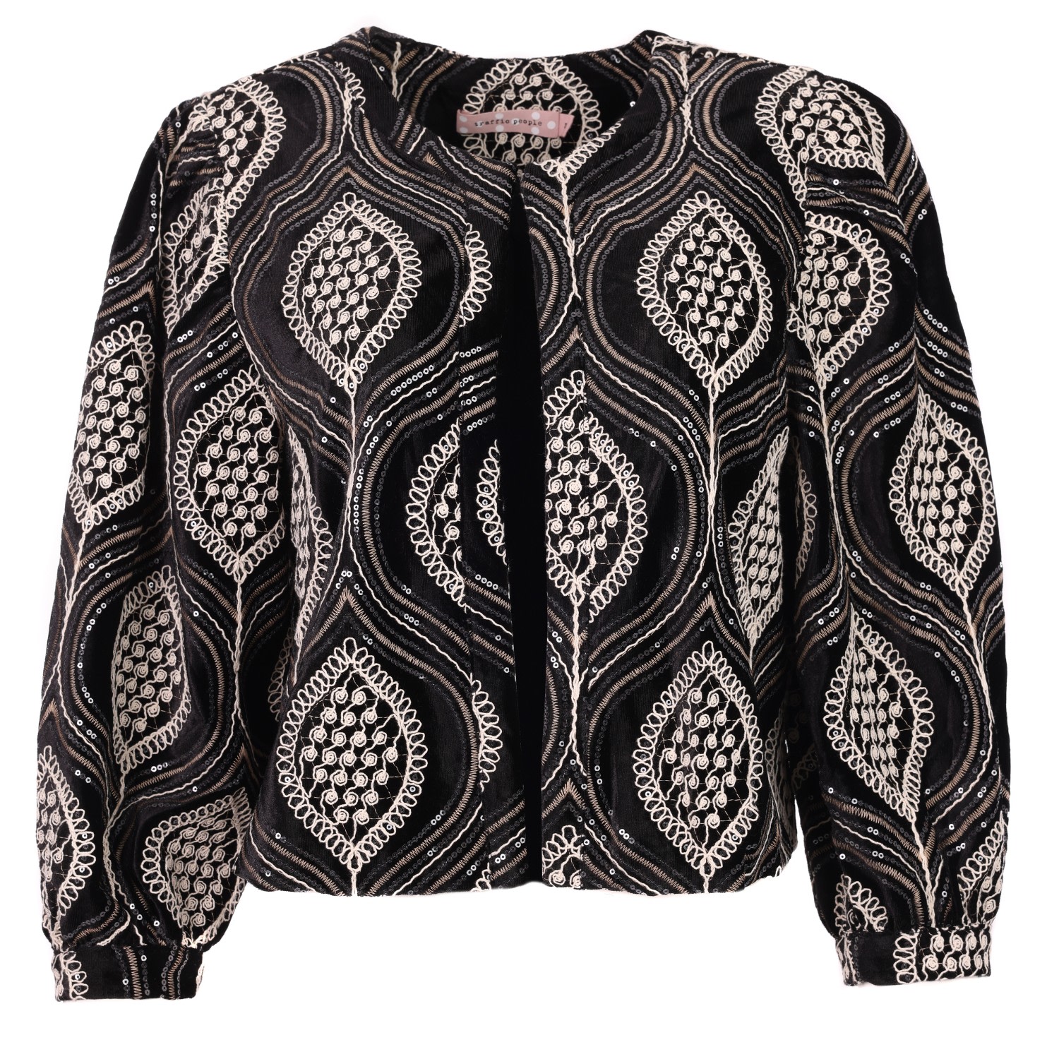 Traffic People Women's Black / White / Silver Love & Anarchy Paddle Jacket In Gray
