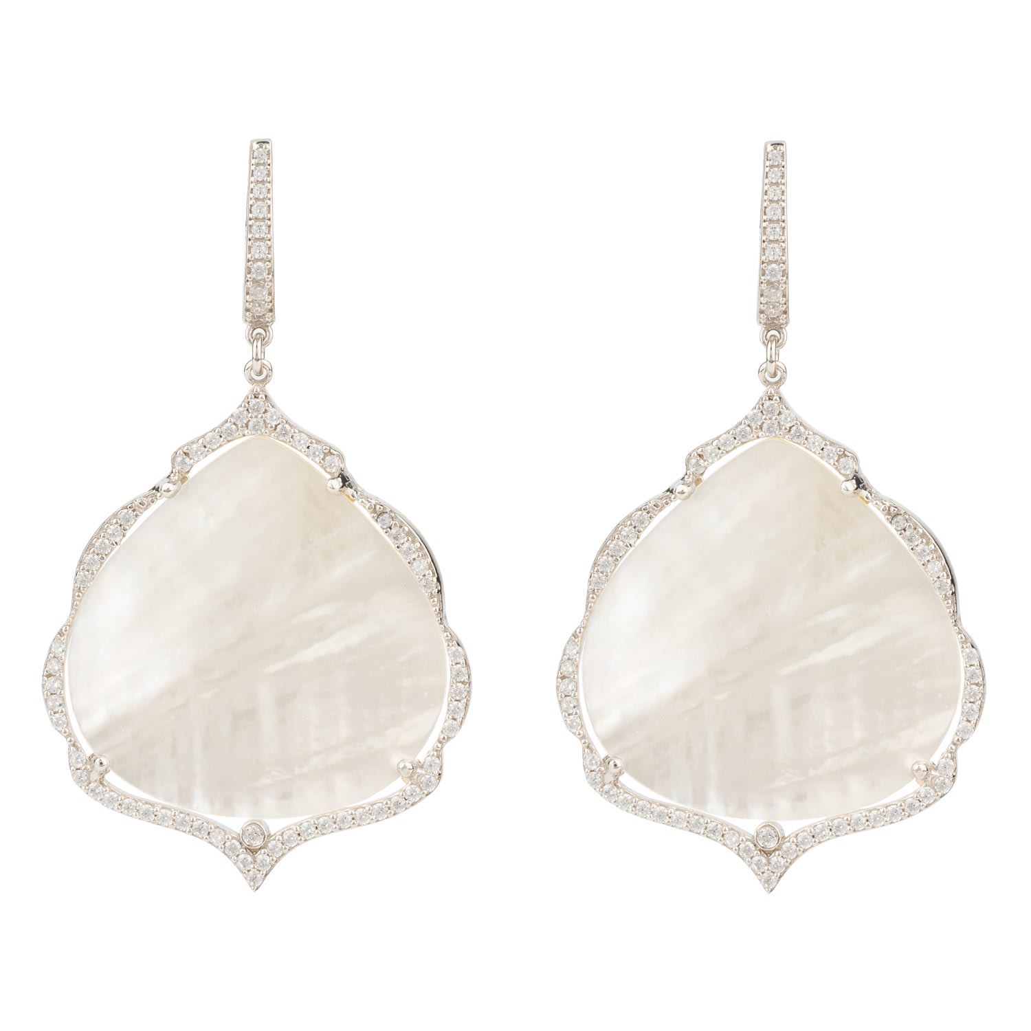 Latelita Women's White / Silver Antoinette Earrings White Mother Of Pearl Silver