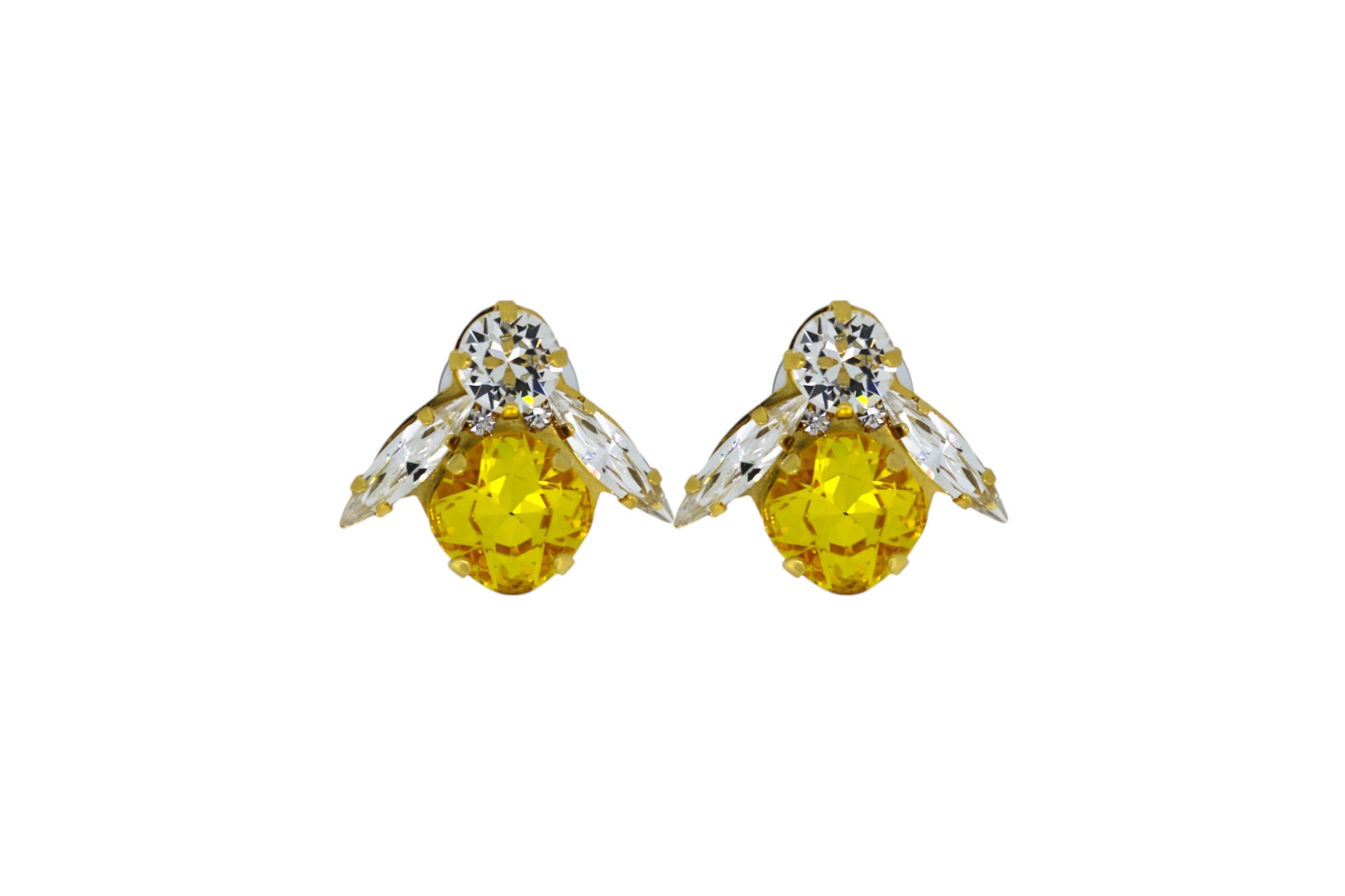 Vickisarge Women's The Big Yellow Bee Earrings In Gold - Pierced In Yellow