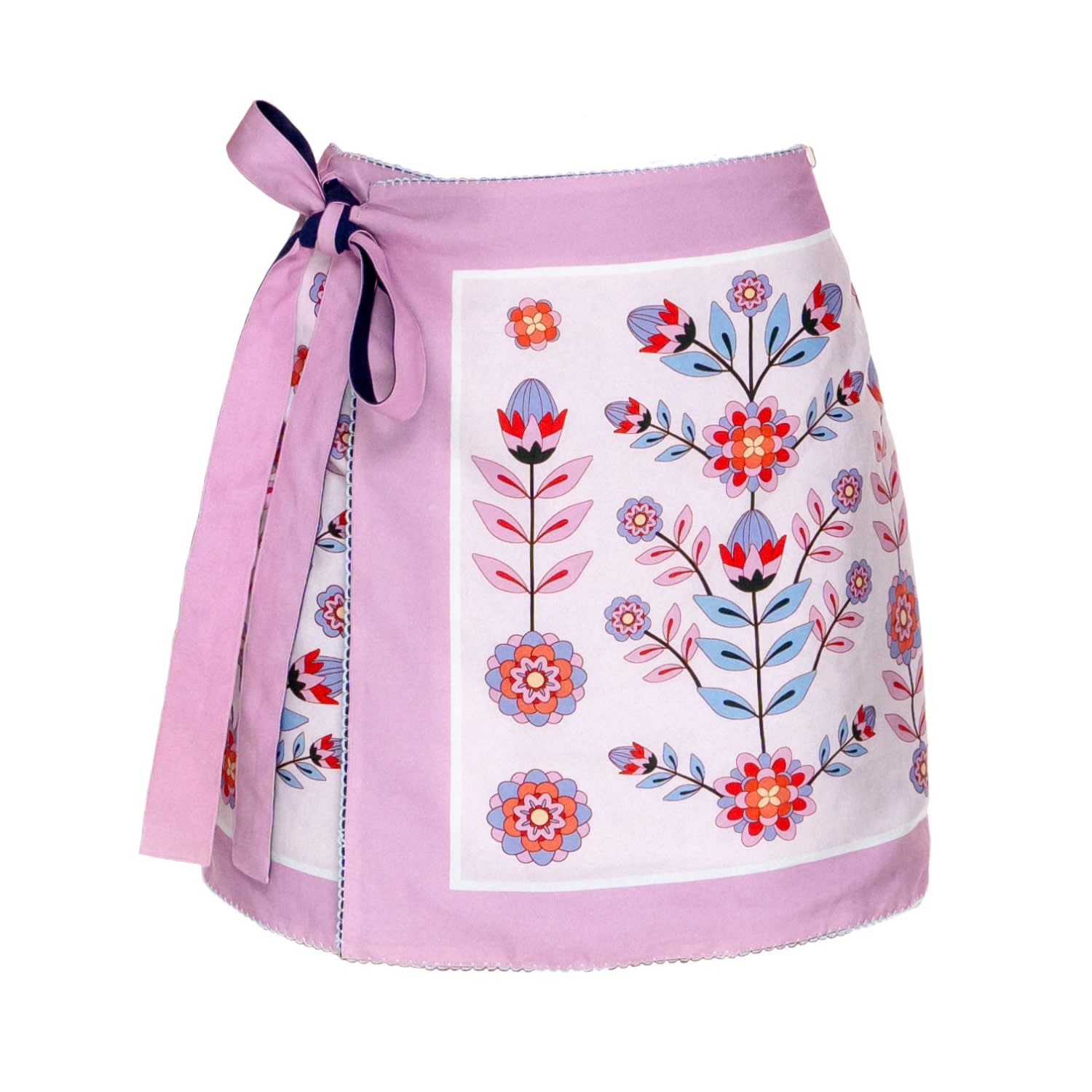 Jessie Zhao New York Swim Cover Up Skirt-pink Garden In Multi