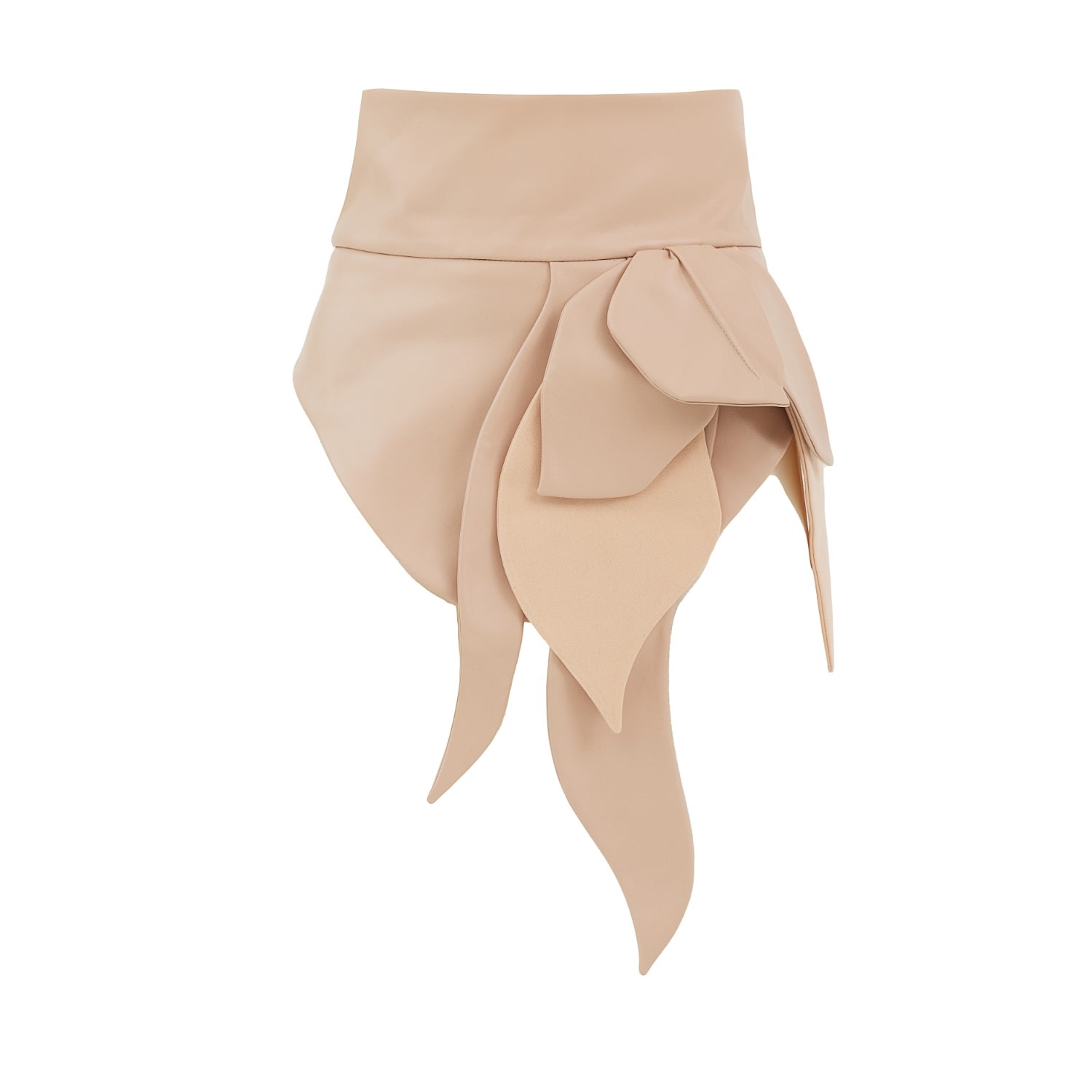 Julia Allert Women's Neutrals Designer Asymmetrical Faux Leather Belt Beige In Beige/black