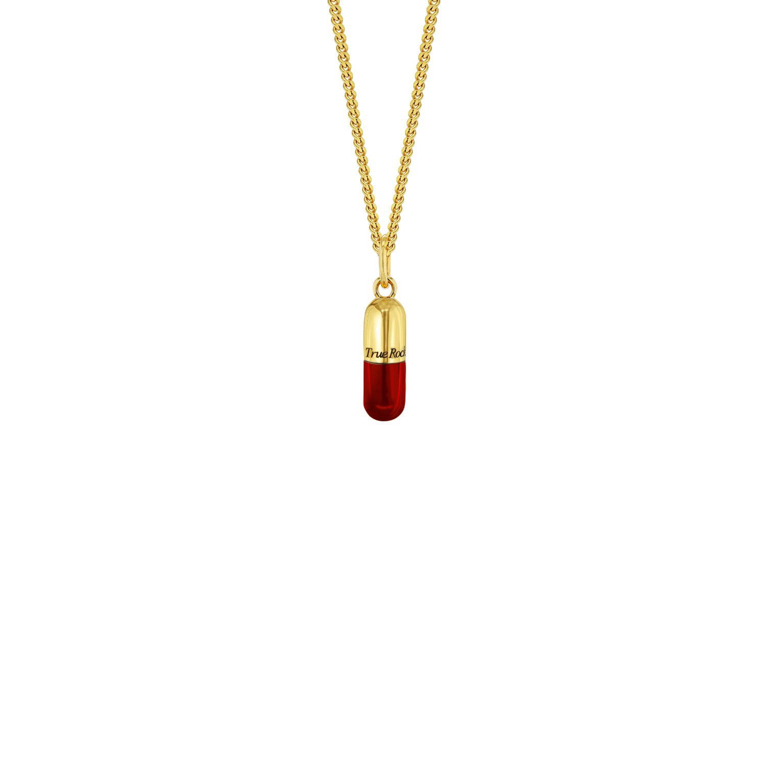 Men’s Red / Gold 18Kt Gold Plated & Red Mini Pill Pendant True Rocks