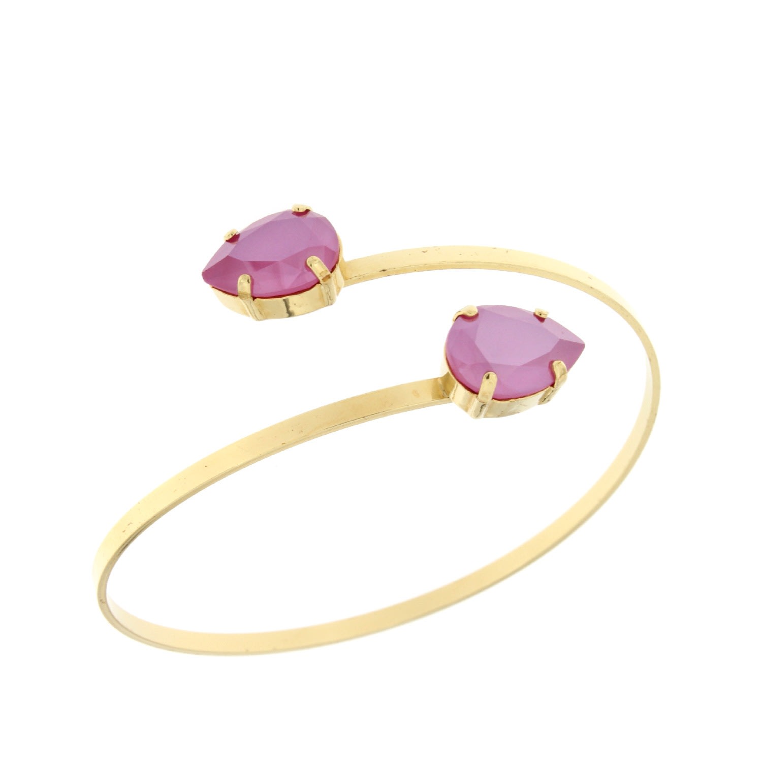 Women’s Pink / Purple Peony Pink Double Drop Bangle Rosaspina Firenze