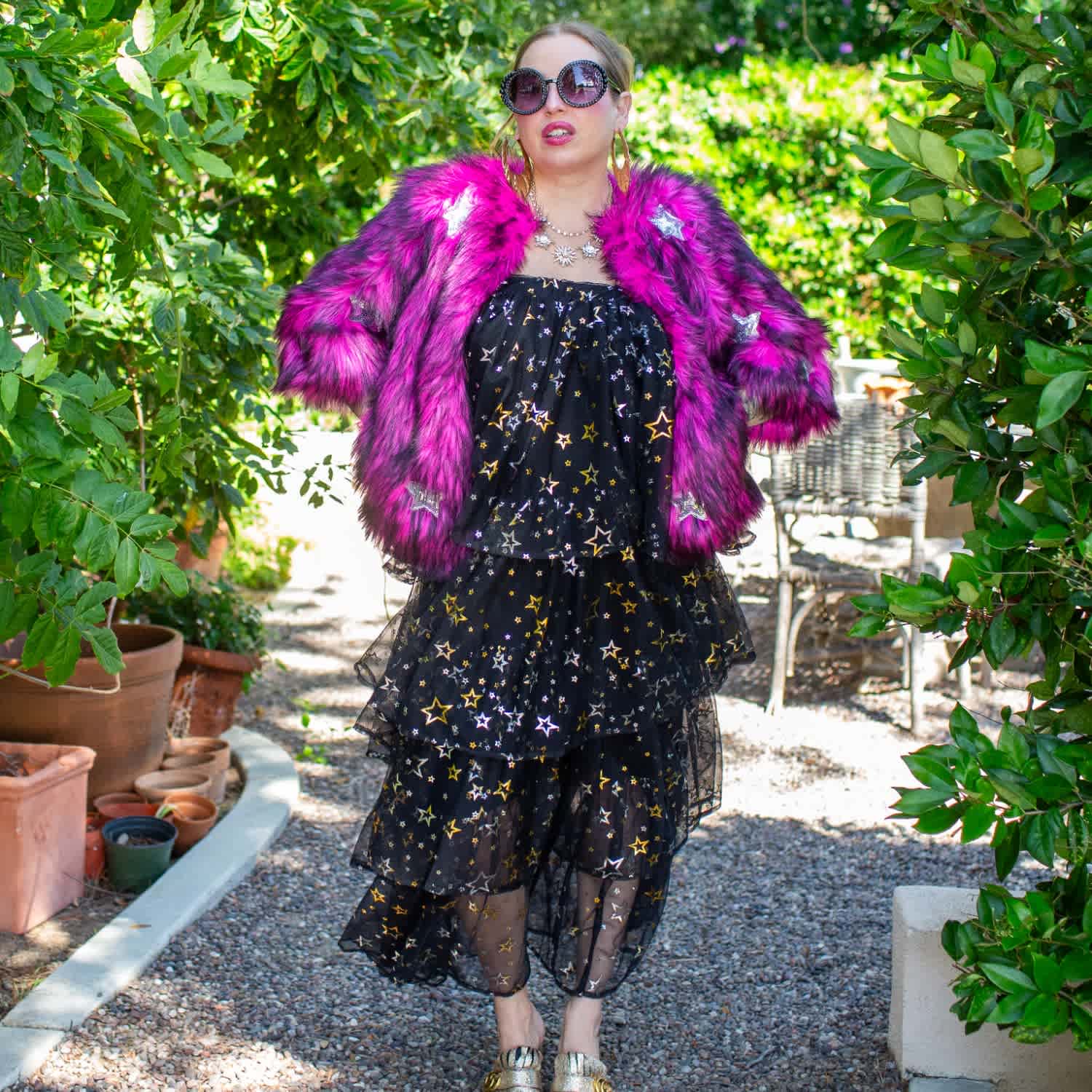 Planet Queen Faux Fur Jacket - Monster Pink | Jennafer Grace