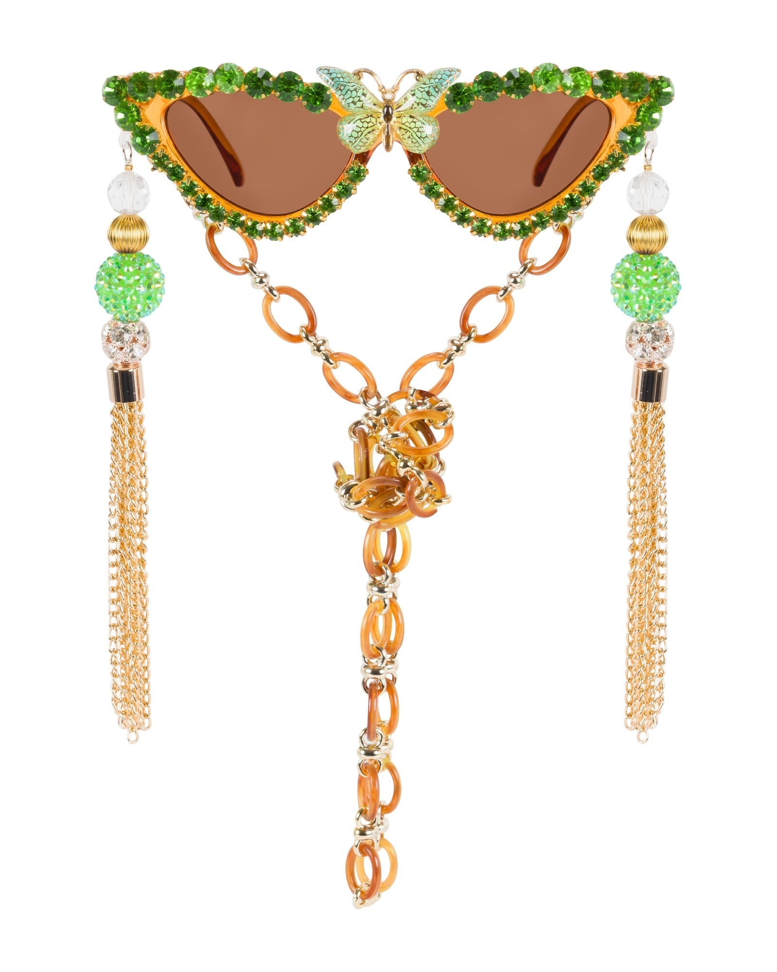 Meghan Fabulous Women's Green / Brown The Earth Goddess Sunglasses In Multi