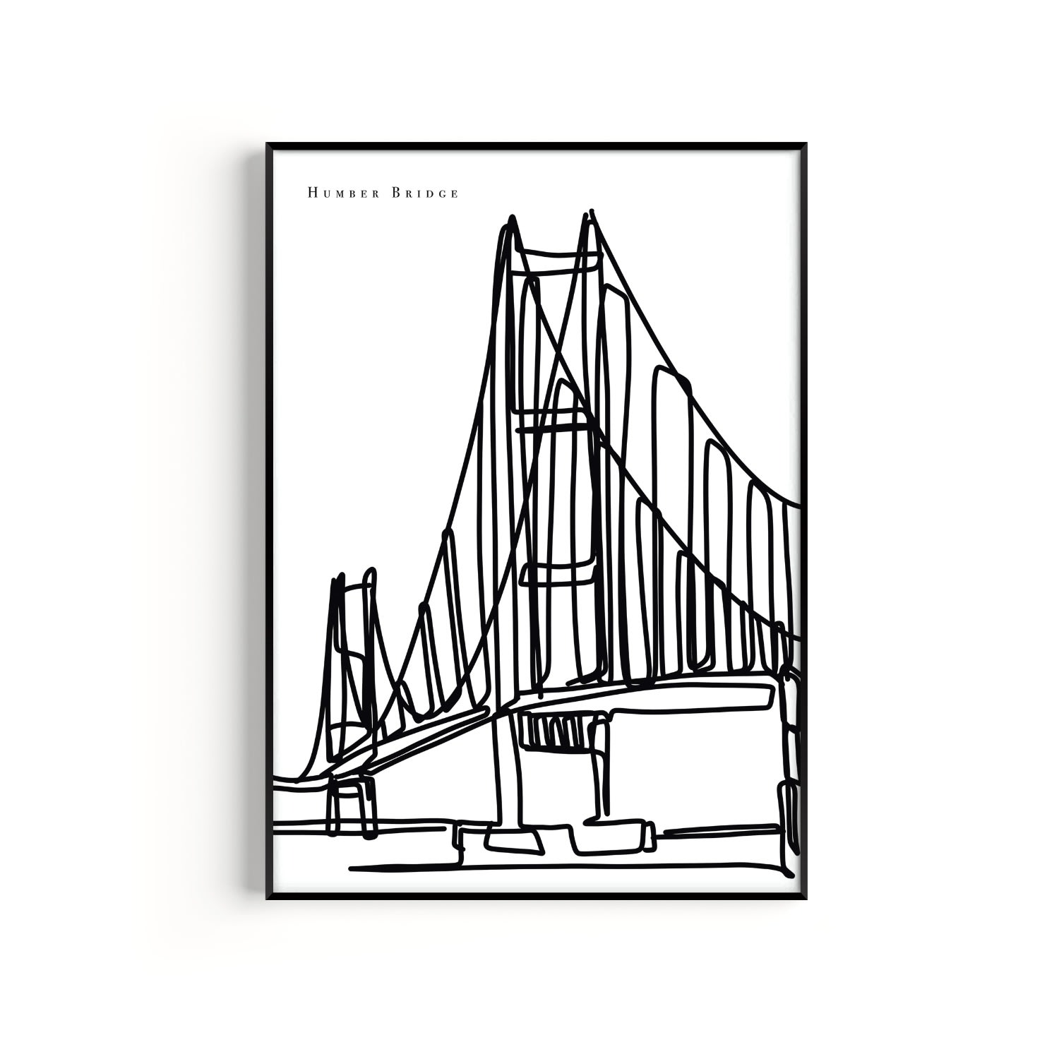 Natalie Cass Art Black / White Humber Bridge Art Print - A2 In Black/white