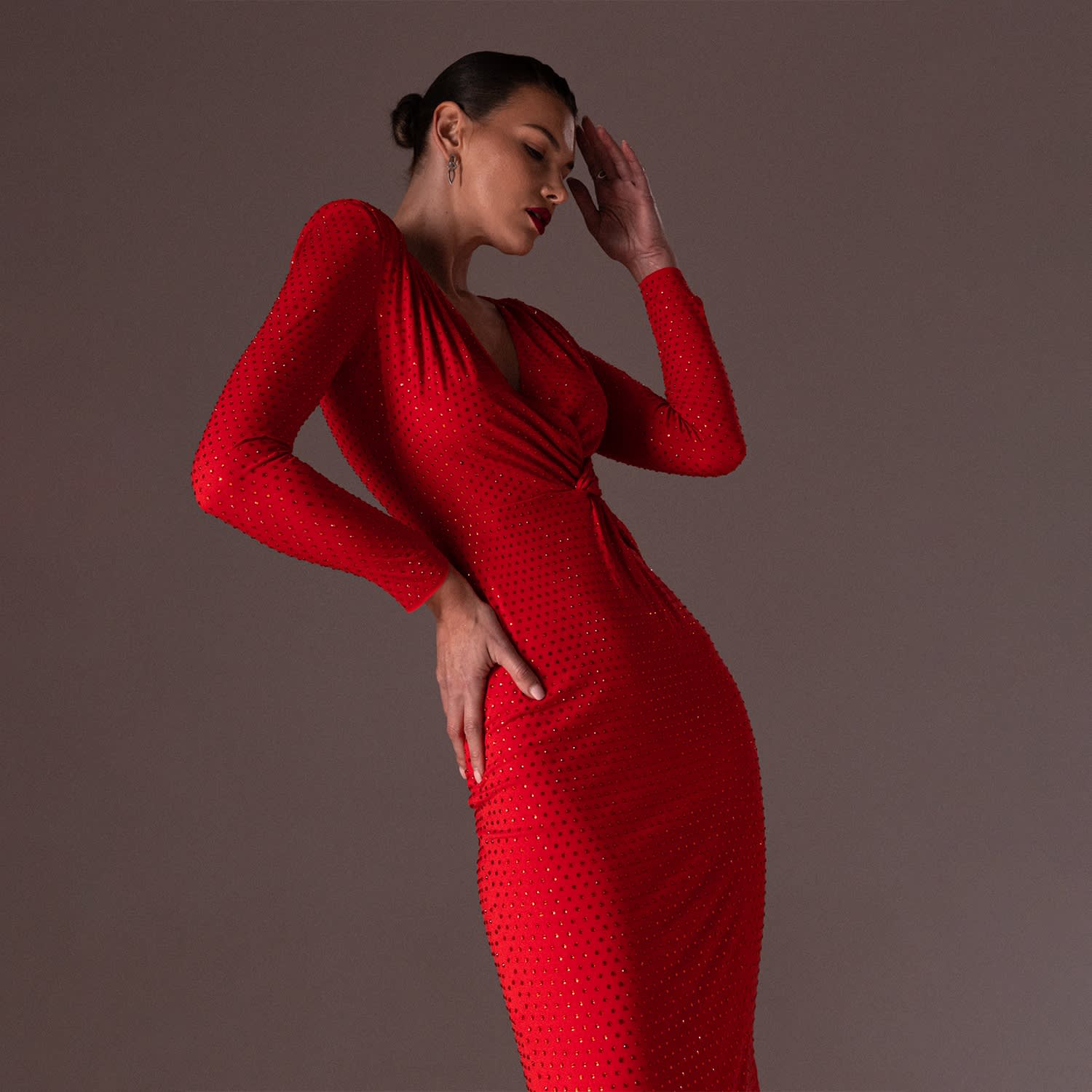 Stud embellished bodycon clearance dress
