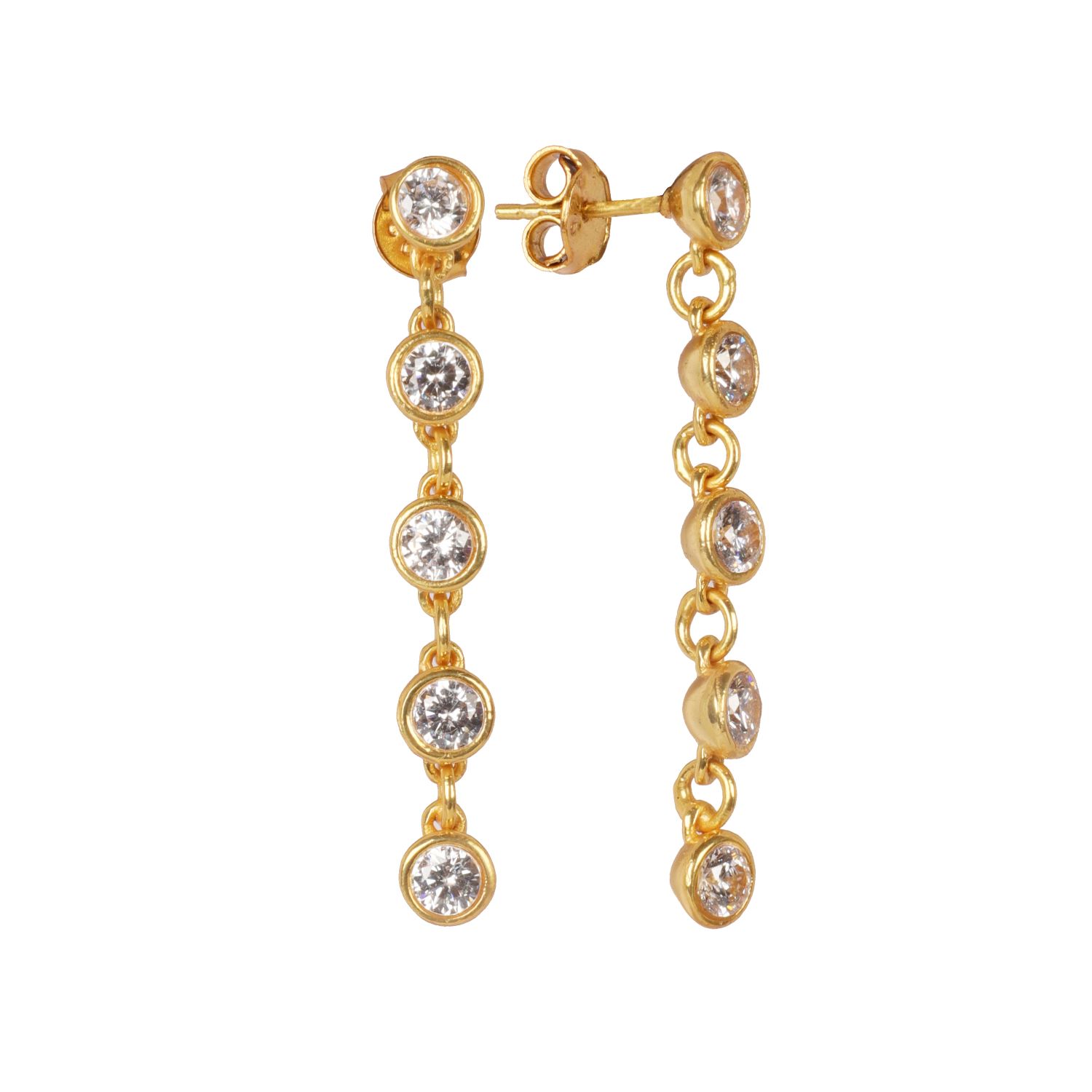 Lila Rasa Women's Gold Crystal Tennis Earrings