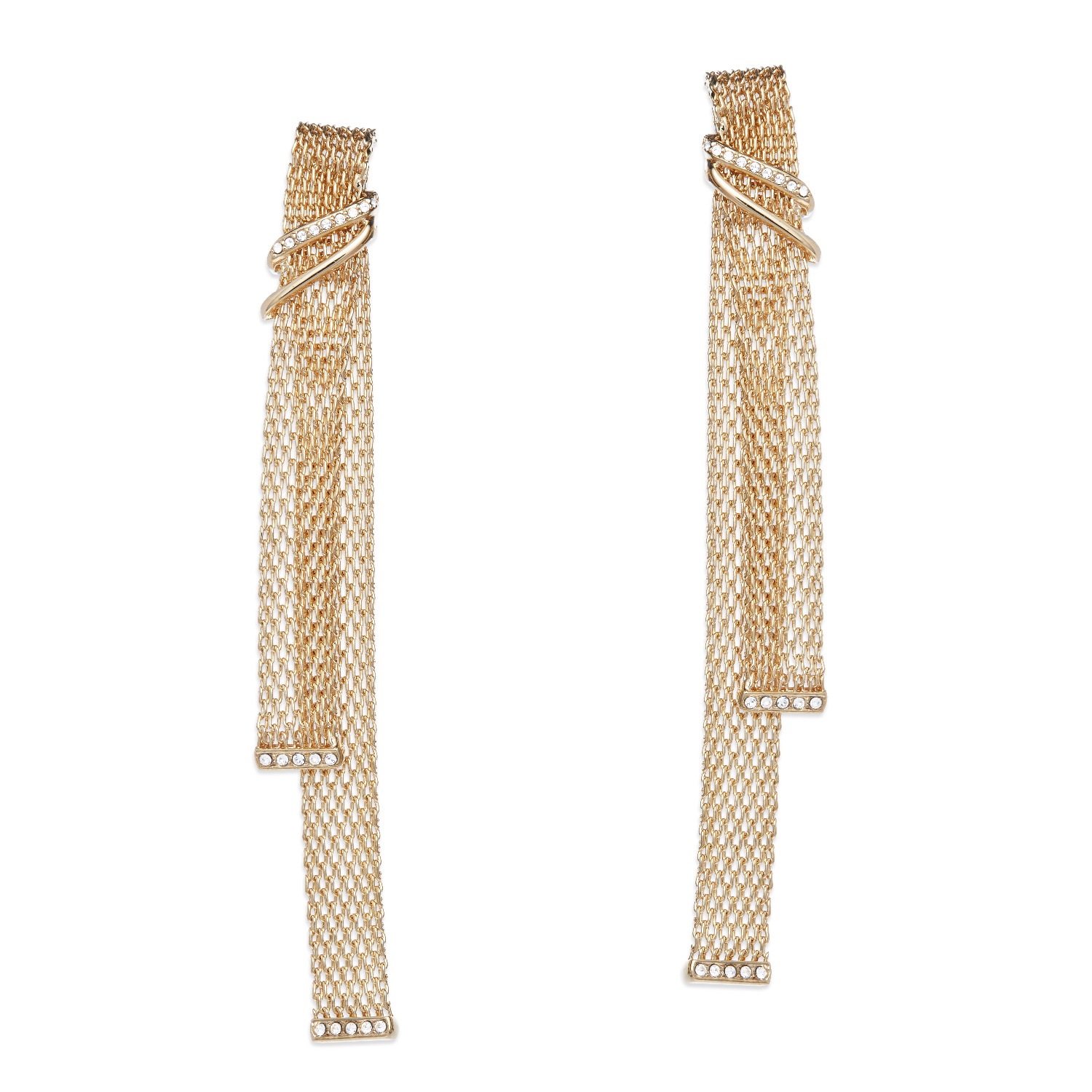 Grossé Women's Gold & Crystal Statement Drop Earrings, Series Swing