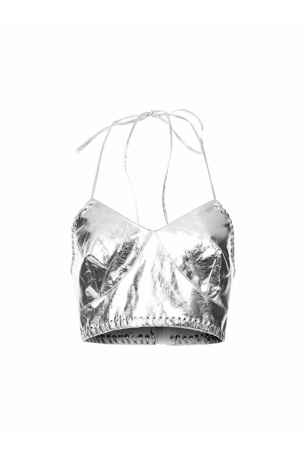 Women’s Milena Silver Halter Neck Bralette Medium Amy Lynn