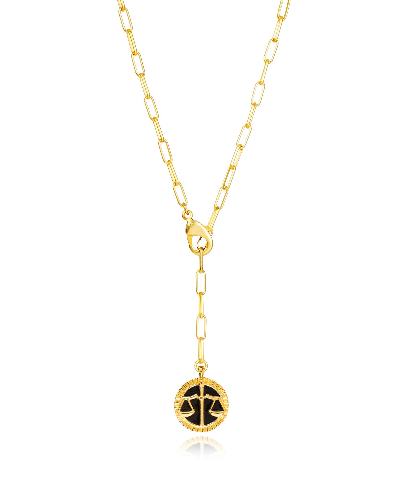 Women’s Gold / Black Zodiac Star Sign - Libra Necklace Lila Rasa