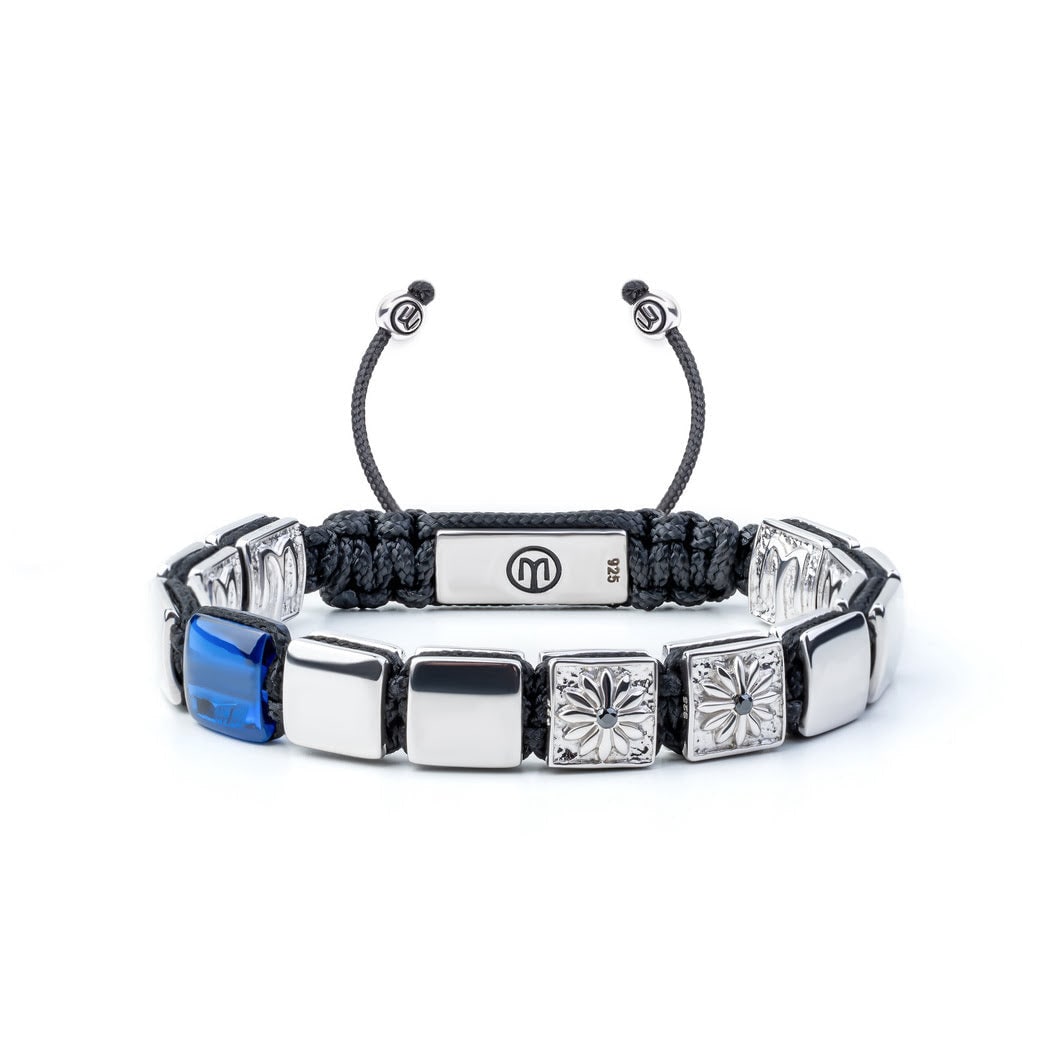 Mahigan Women's Black / Silver / Blue Silver Bracelet With Blue Sapphire - The Innovator