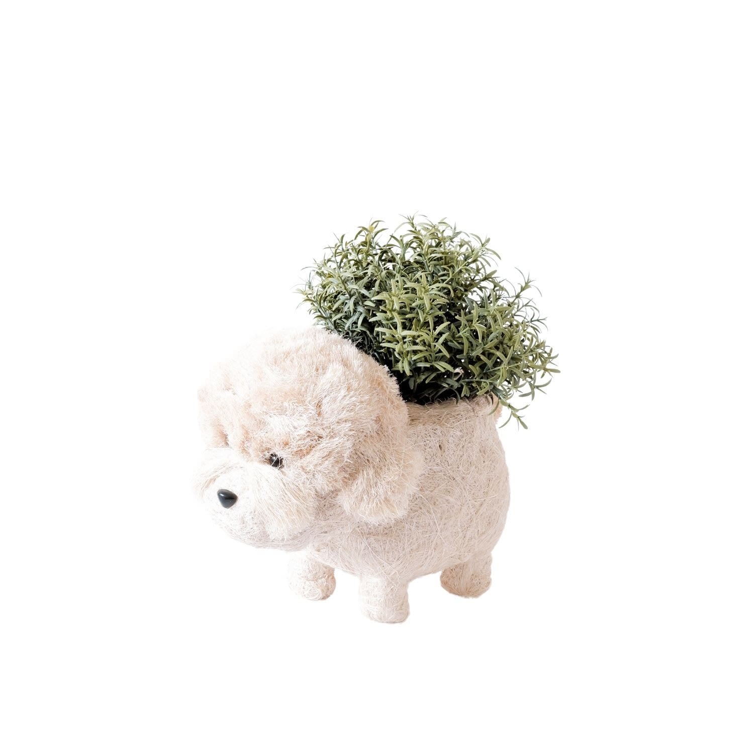 Likha White Poodle Planter - Coco Coir Pots Likhâ In White