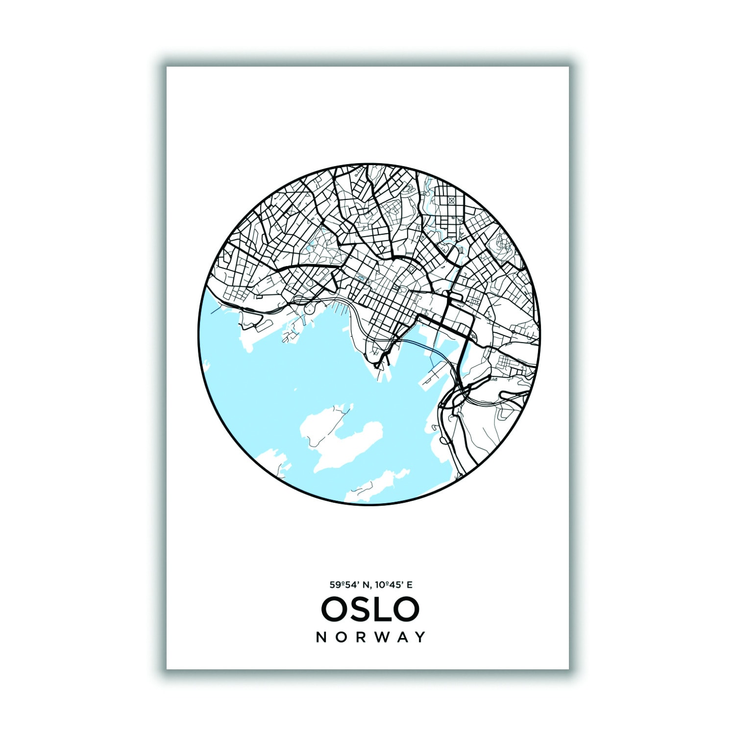 Blue Map Of Oslo Small Stanley Print House