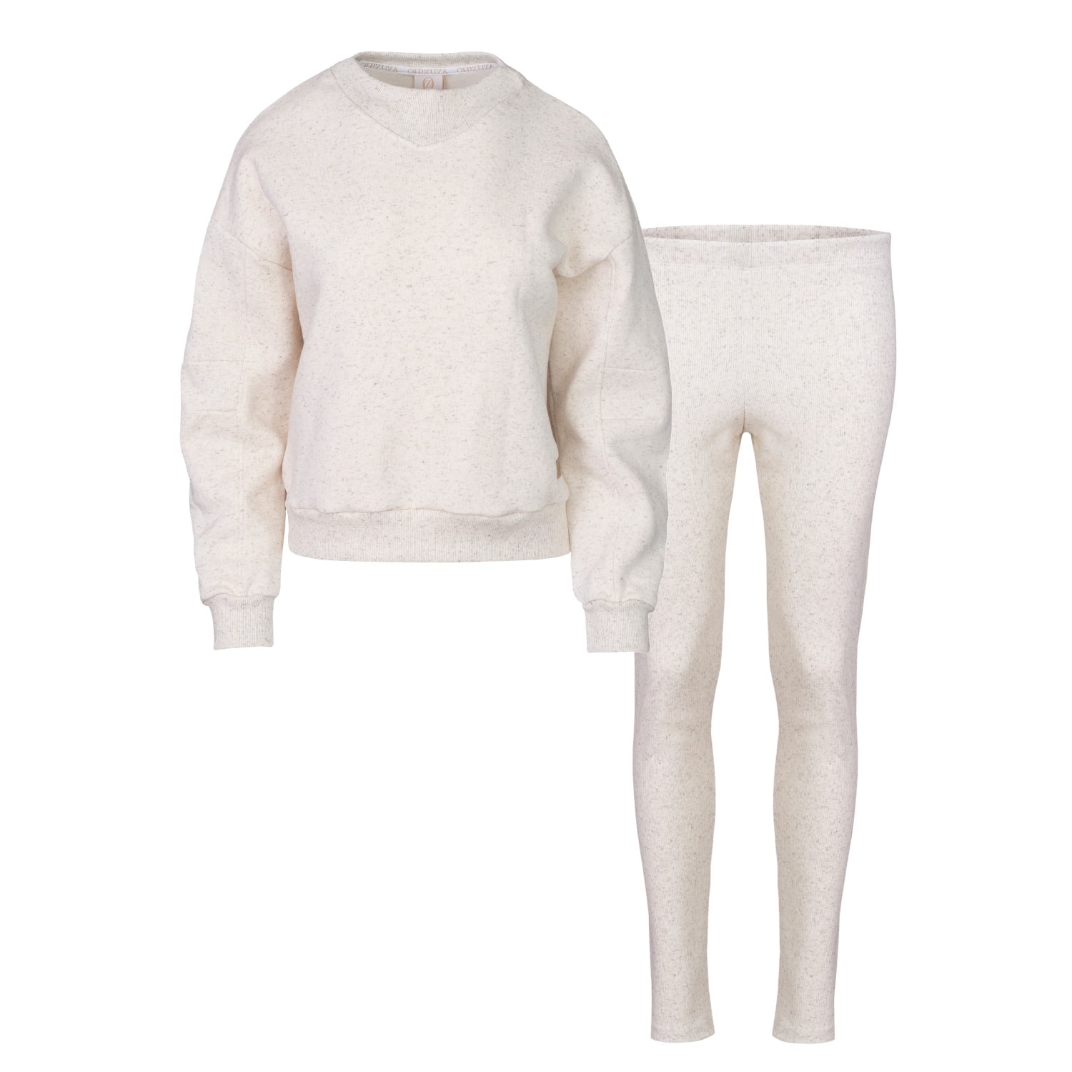 Women’s Loungewear Set - Sweatshirt & Leggings - Neutrals Extra Large Oh!Zuza Night & Day