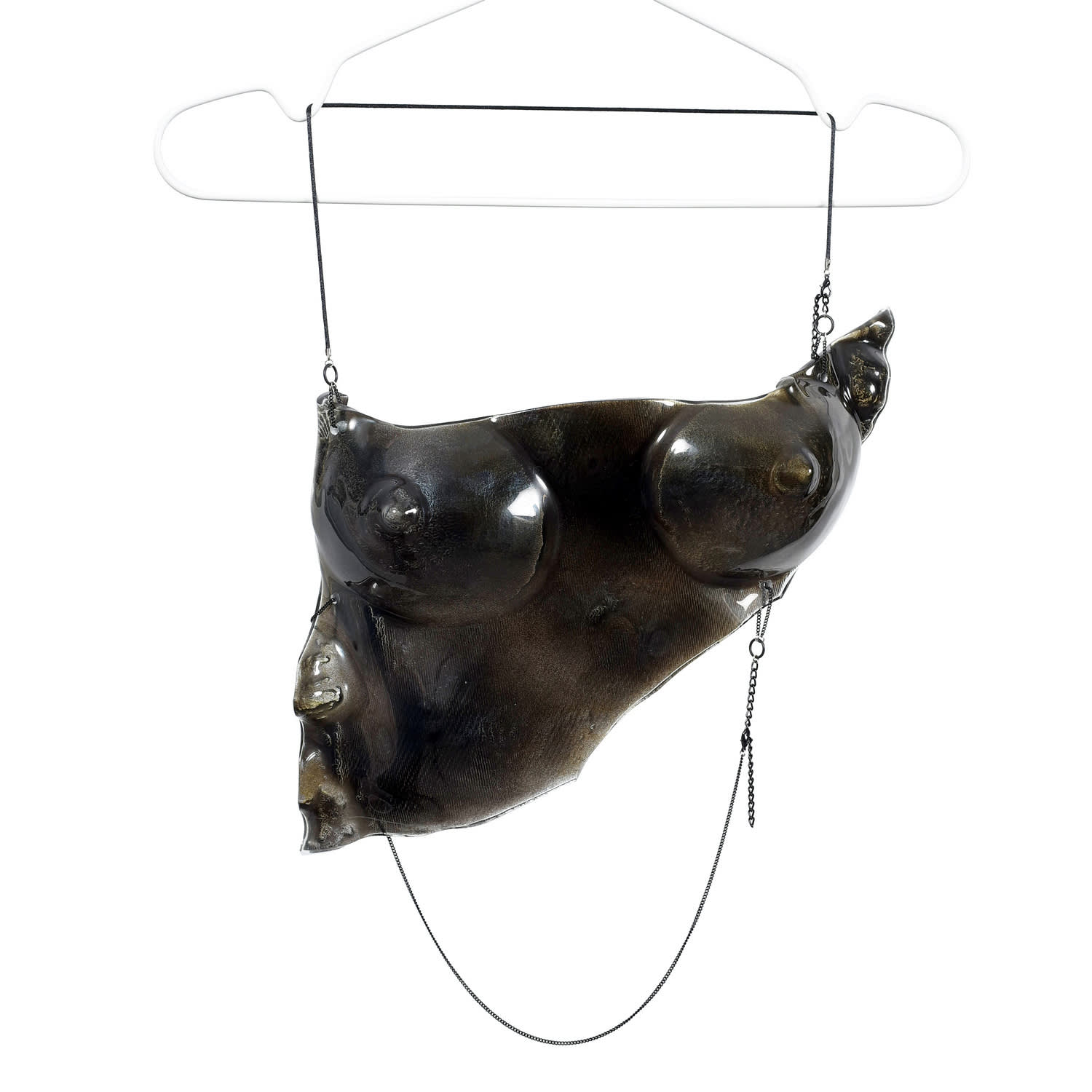 Laura Daili Women's Black / Silver Glass Corset Sculpture – Wearable Art
