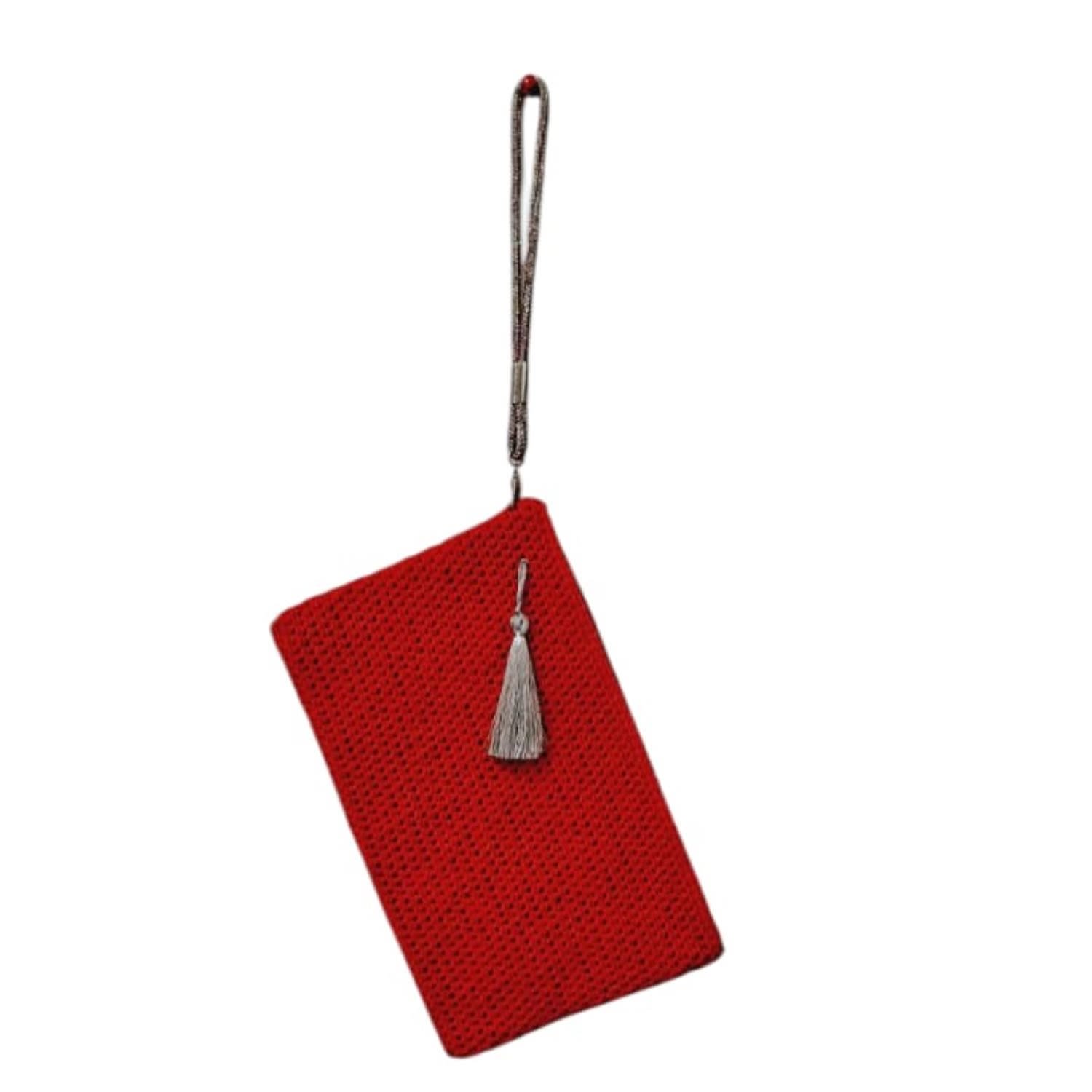 Springmoonatelier Women's Handmade Red  Clutch Bag – Elegant And Chic