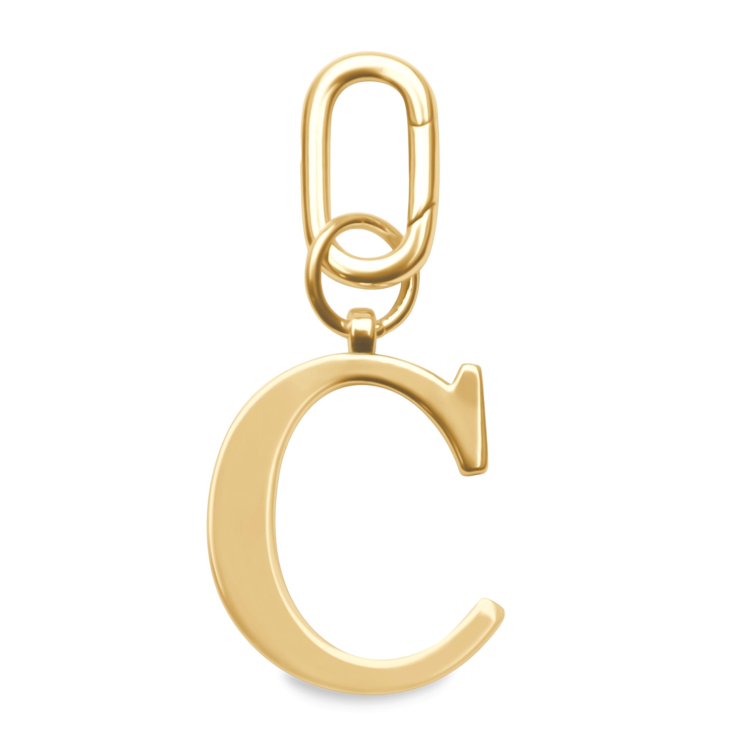 Gold Metal Letter Keyring - C Jlr London