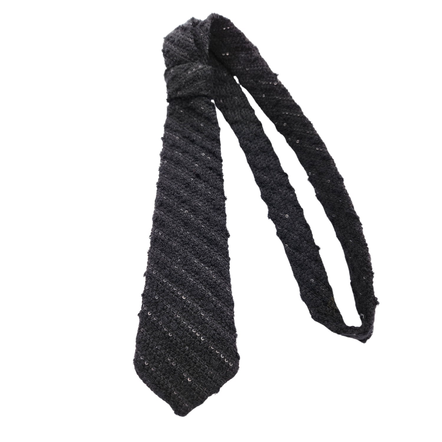 Women's Black The Textured Sequin Plunge | Nandanie