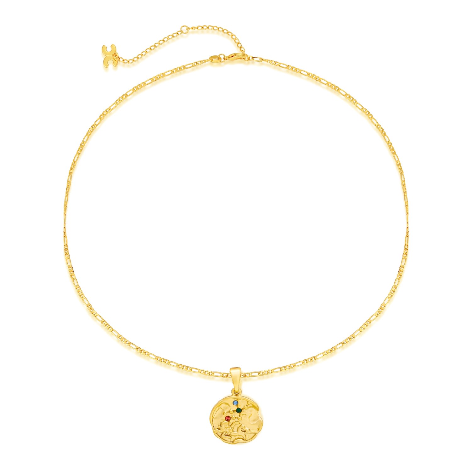 Classicharms Women's Gold Sculptural Zodiac Sign Pendant Necklace Set-sagittarius In Gold