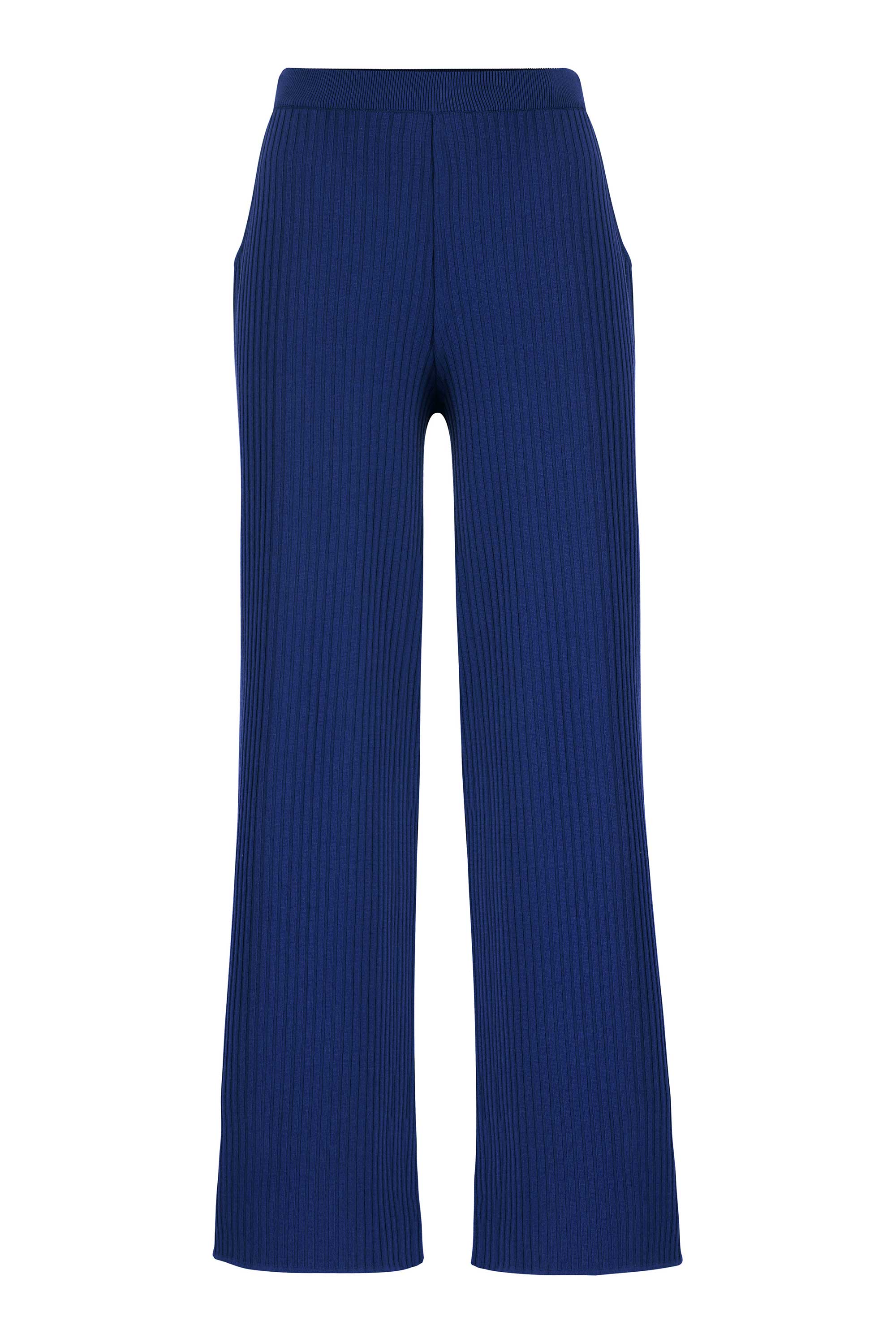 Salanida Women's Blue Vera Ribbed Pants Navy In Blue