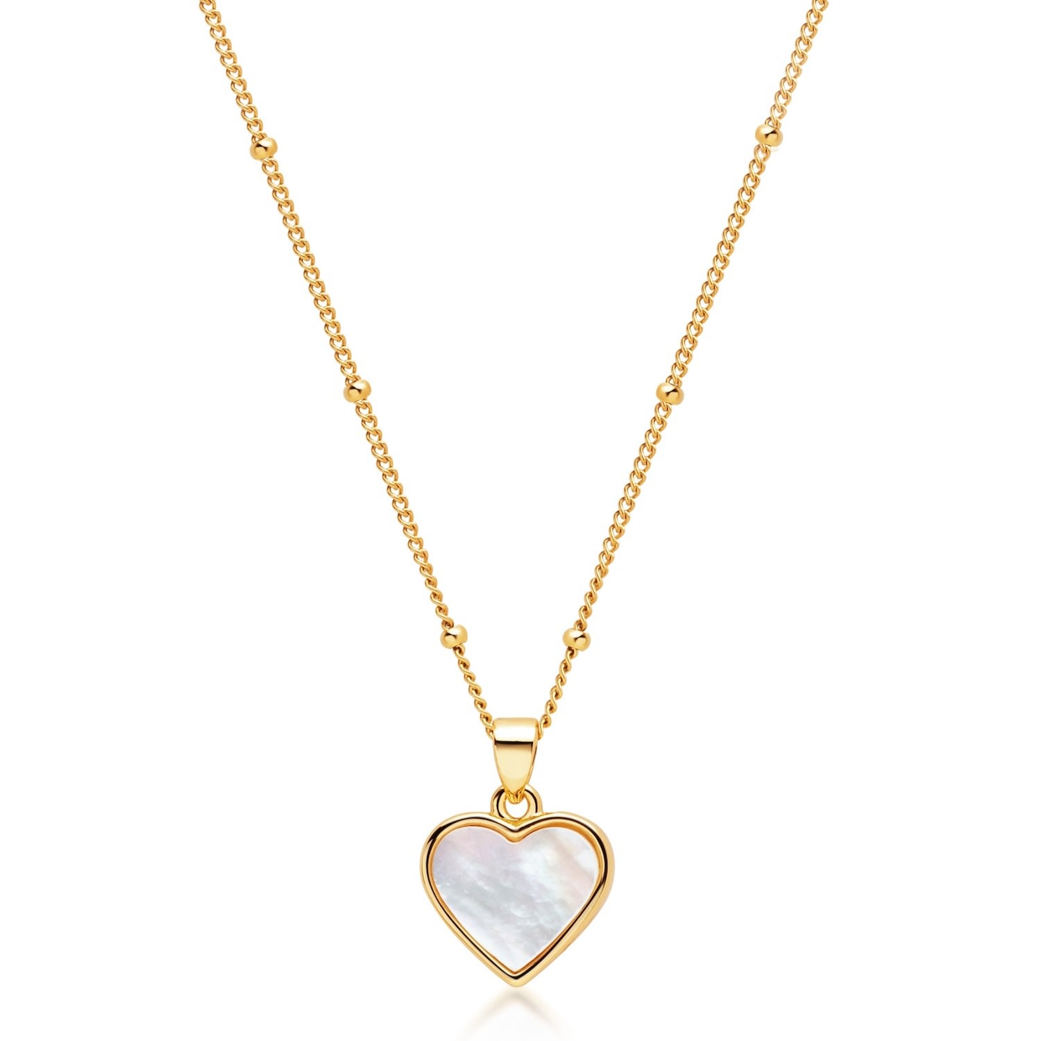 Nialaya Gold Women's Necklace With Shell Heart