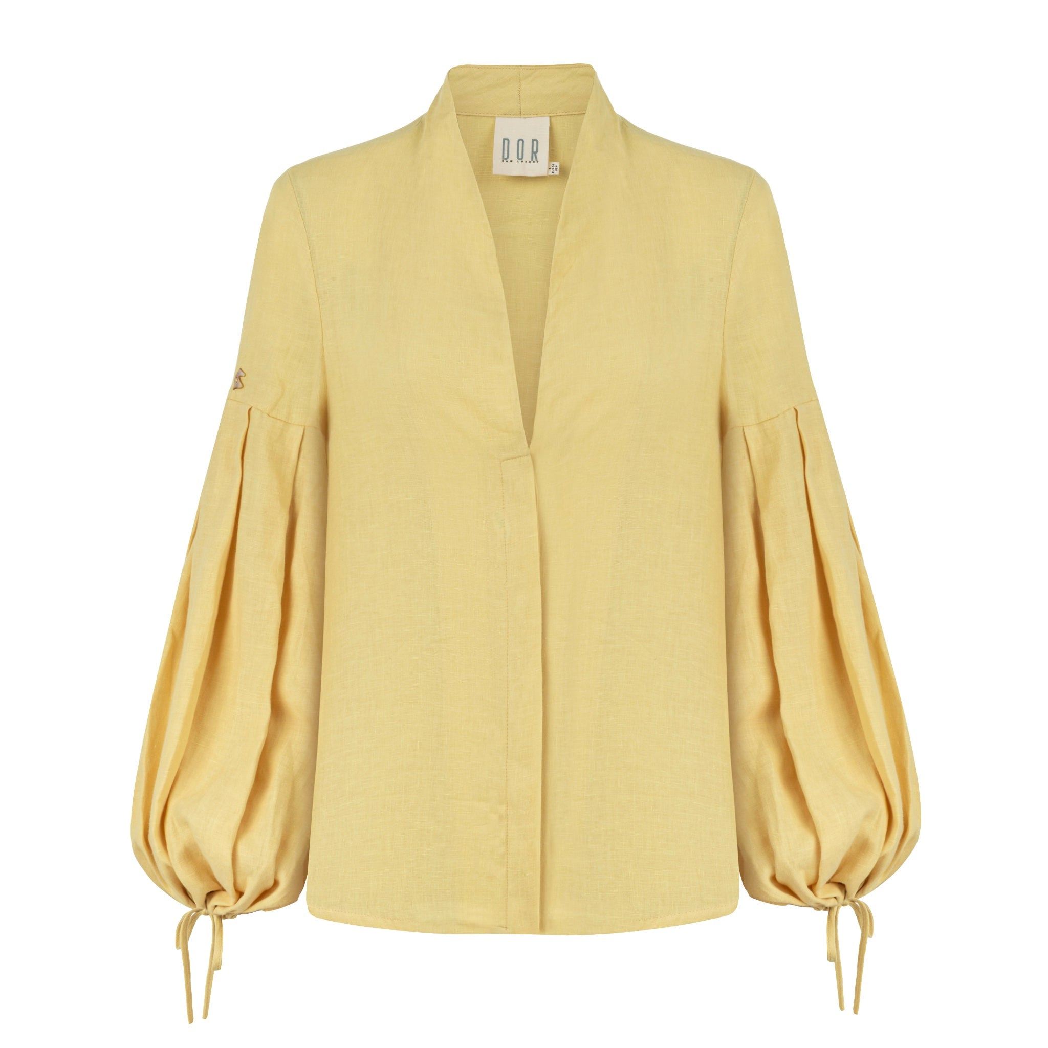 Dor Raw Luxury Women's Yellow / Orange The Present Linen Shirt - Yellow