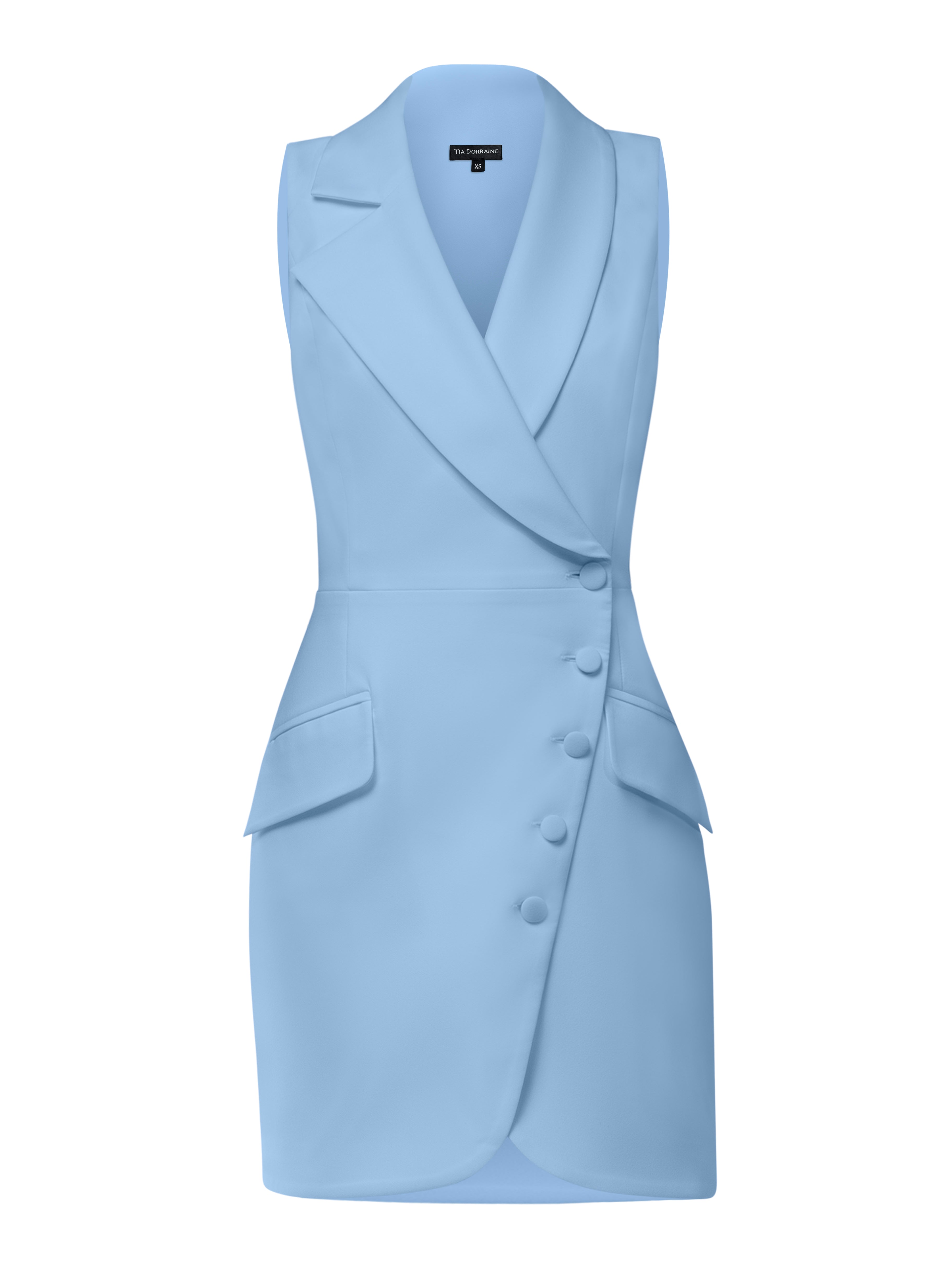 Tia Dorraine Women's Significant Other Sleeveless Blazer Mini Dress - Light Blue In Blue