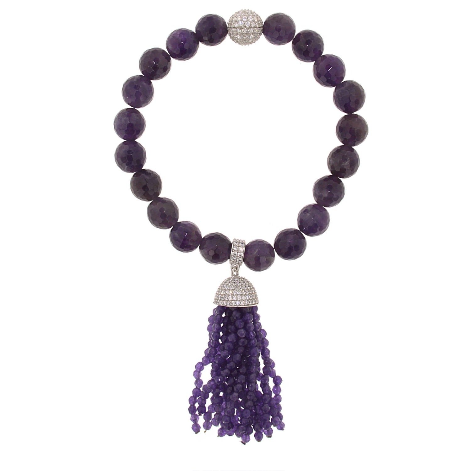 Women’s White Amethyst Tassel Bracelet Cosanuova