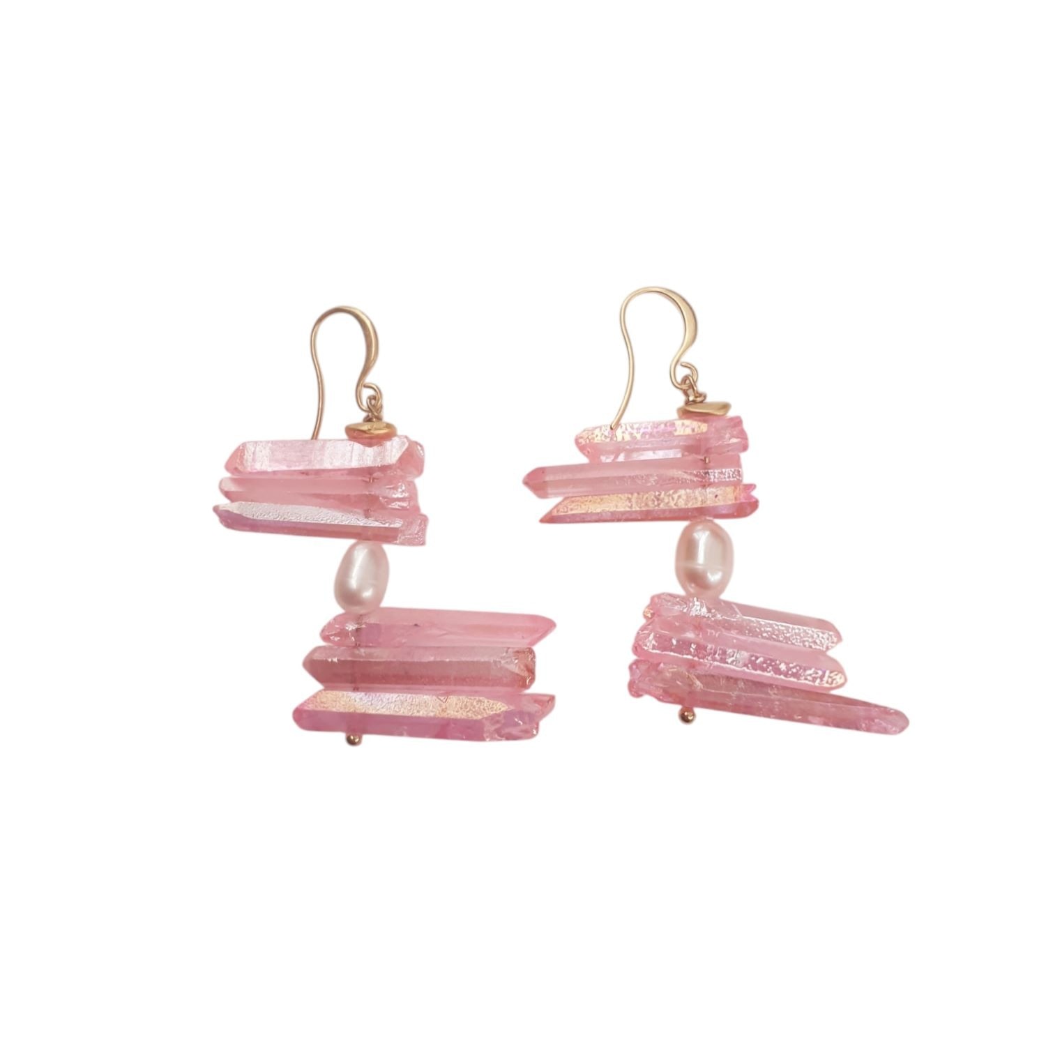 Way To Chic Women's Pink / Purple / White Pink Crystal & Freshwater Pearl Earrings