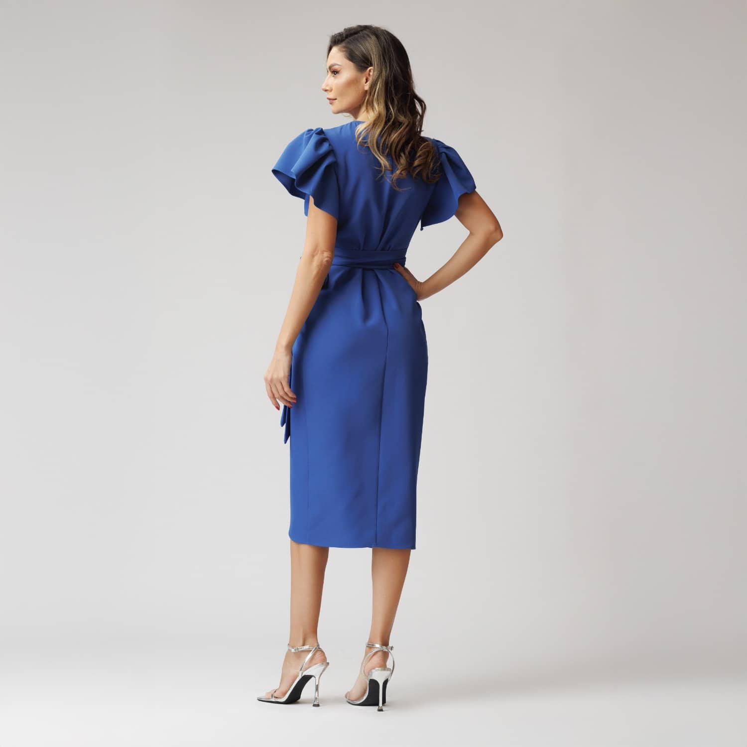 white christmas dresses Asymmetrical Red Ruched Wrap Cocktail Dress – Modsele