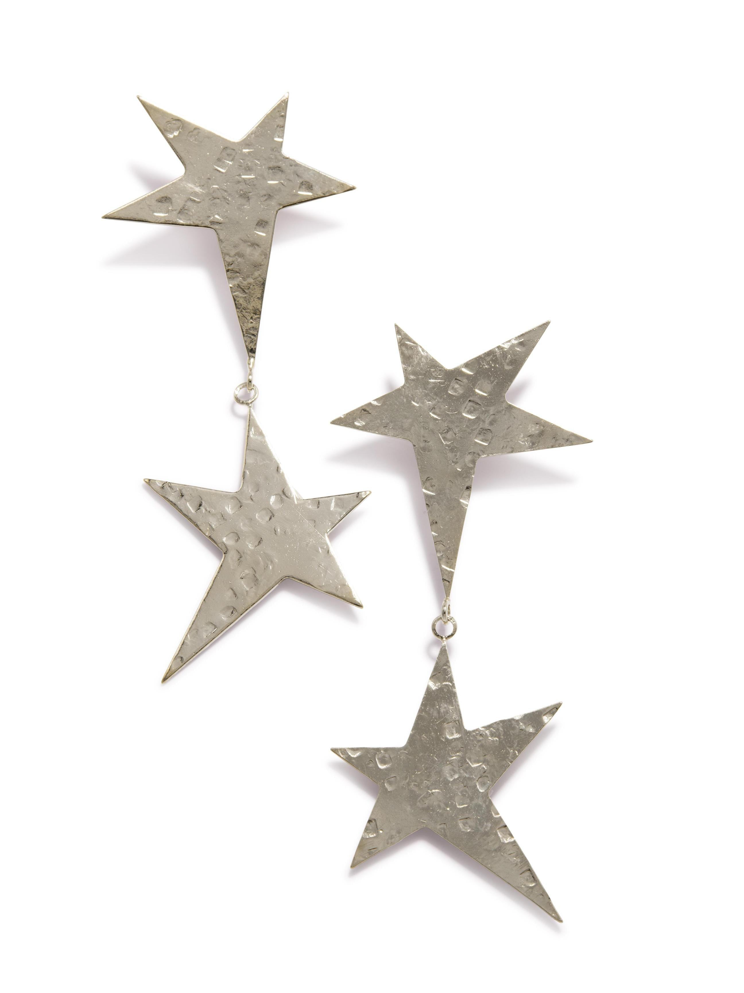 Jaredjamin Women's Silver Shooting Star Dangle Clip On Earrings In Silver