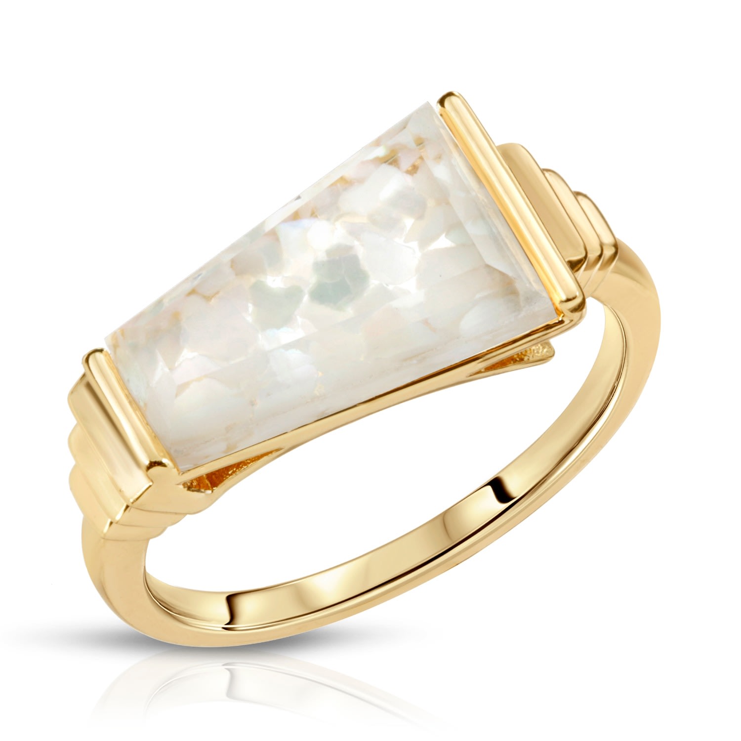 Women’s Gold Delano Ring- Mother Of Pearl Glamrocks Jewelry