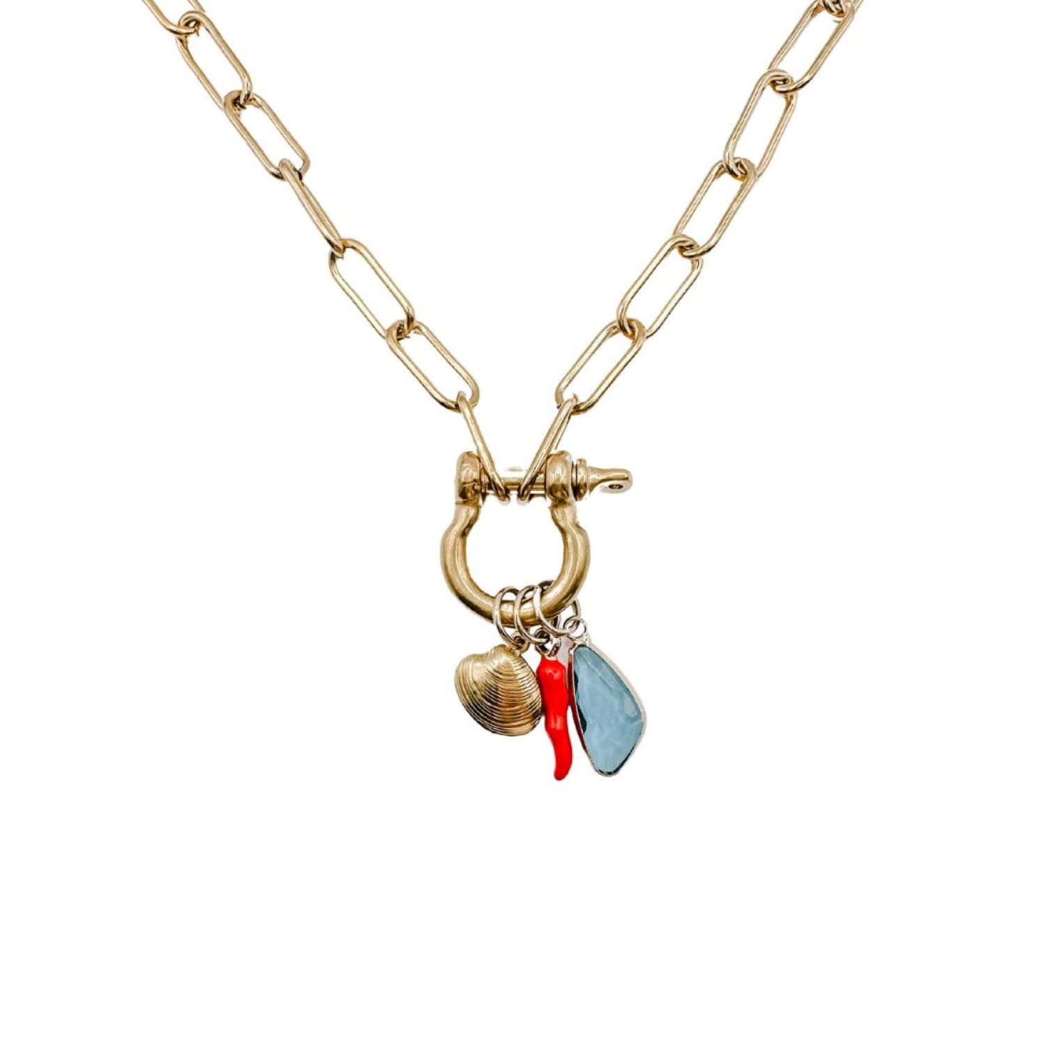 Babaloo Jewelry Women's Gold Carabiner Charm Necklace In Gold