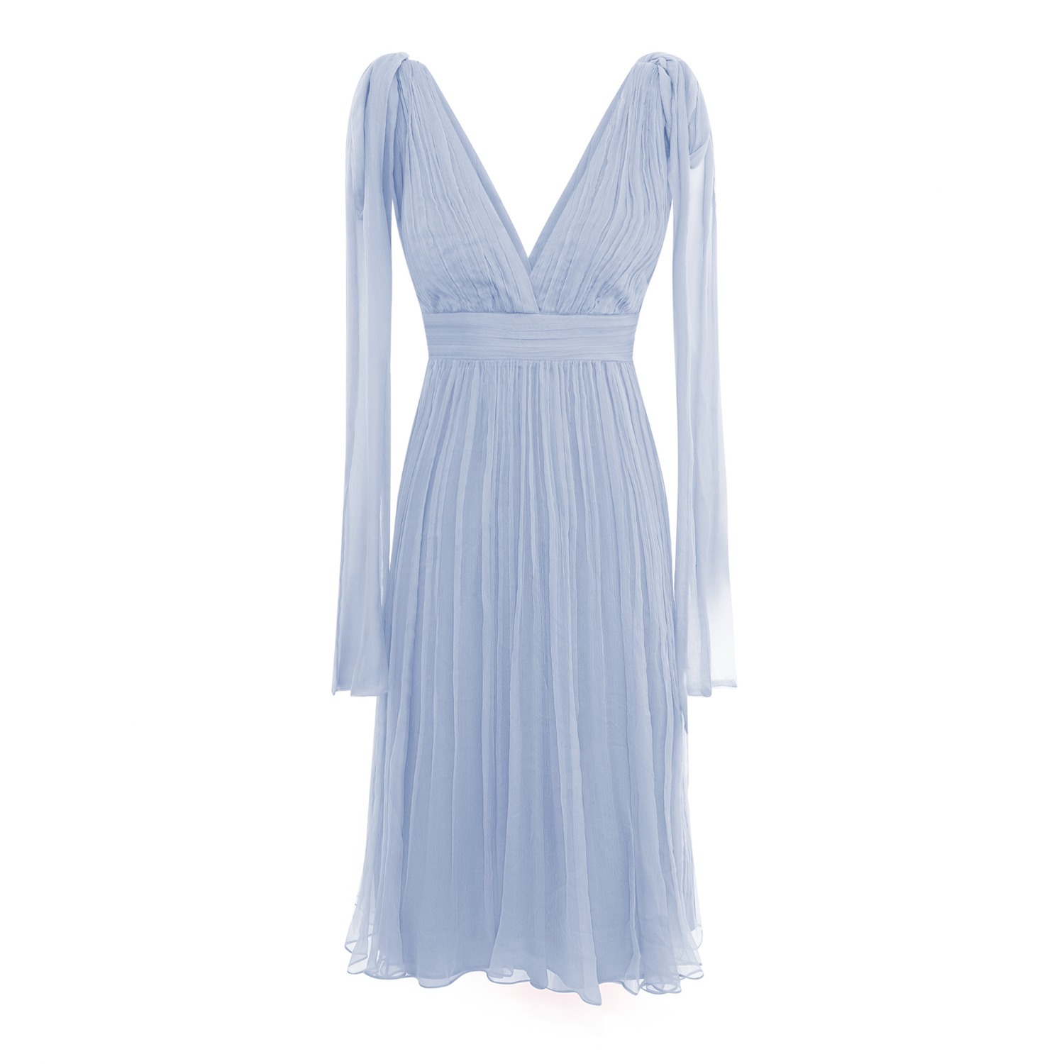Framboise Women's Cuba Elegant Blue Midi Silk Dress In Blue