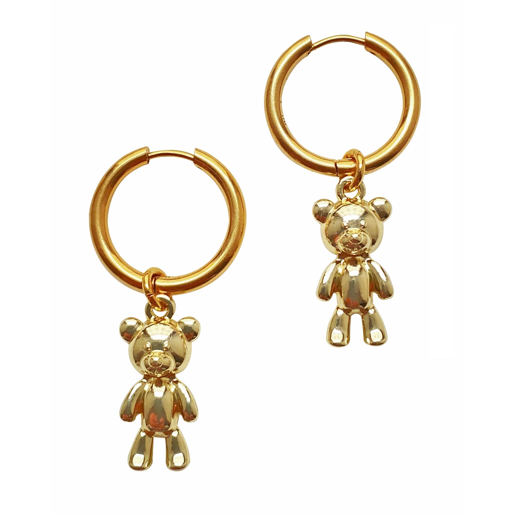Smilla Brav Women's Gold Teddy Bear Hoops In Gold