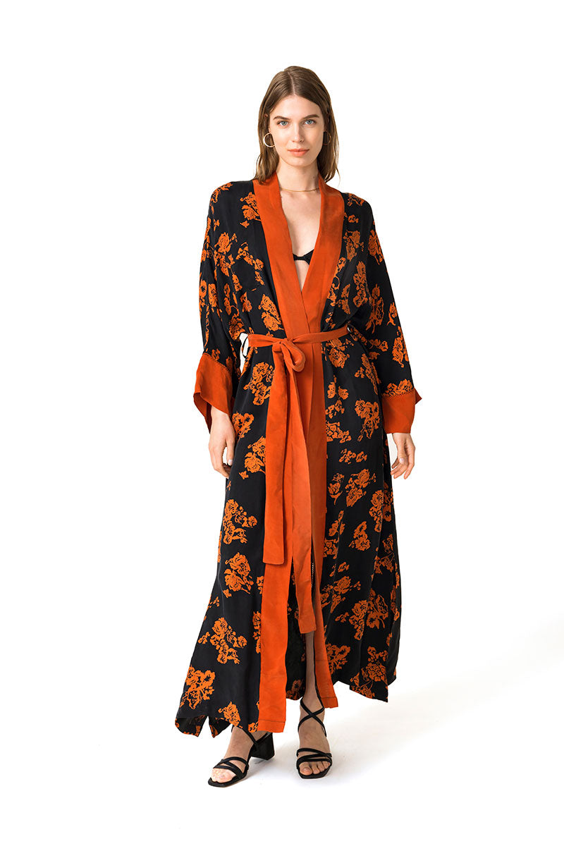 Movom Women's Robin Kimono In Blue/orange